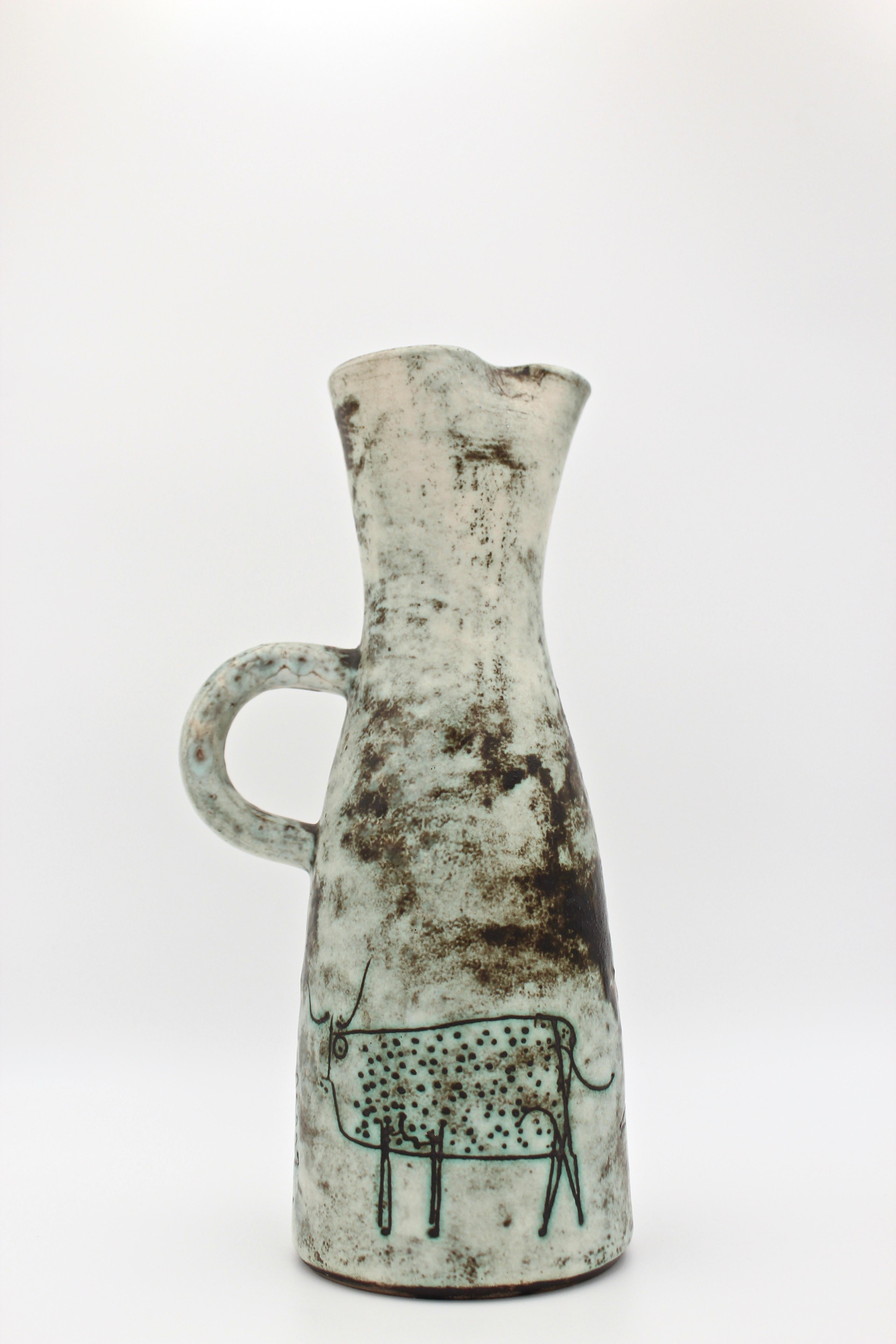 Mid-Century Modern Midcentury French Ceramic Pitcher by Jacques Blin, 1950s
