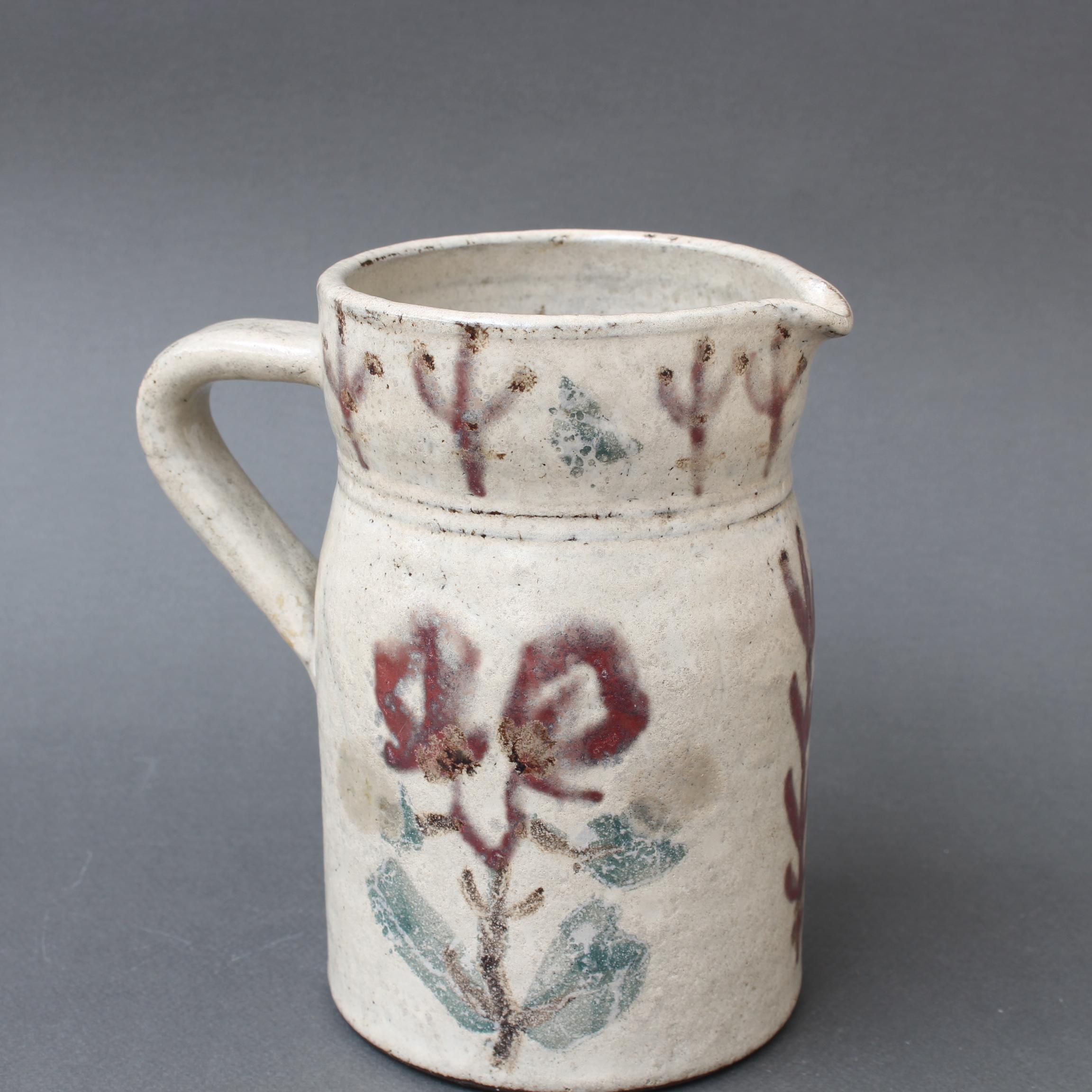 Mid-Century French Ceramic Pitcher by Le Mûrier (circa 1960s) In Good Condition For Sale In London, GB