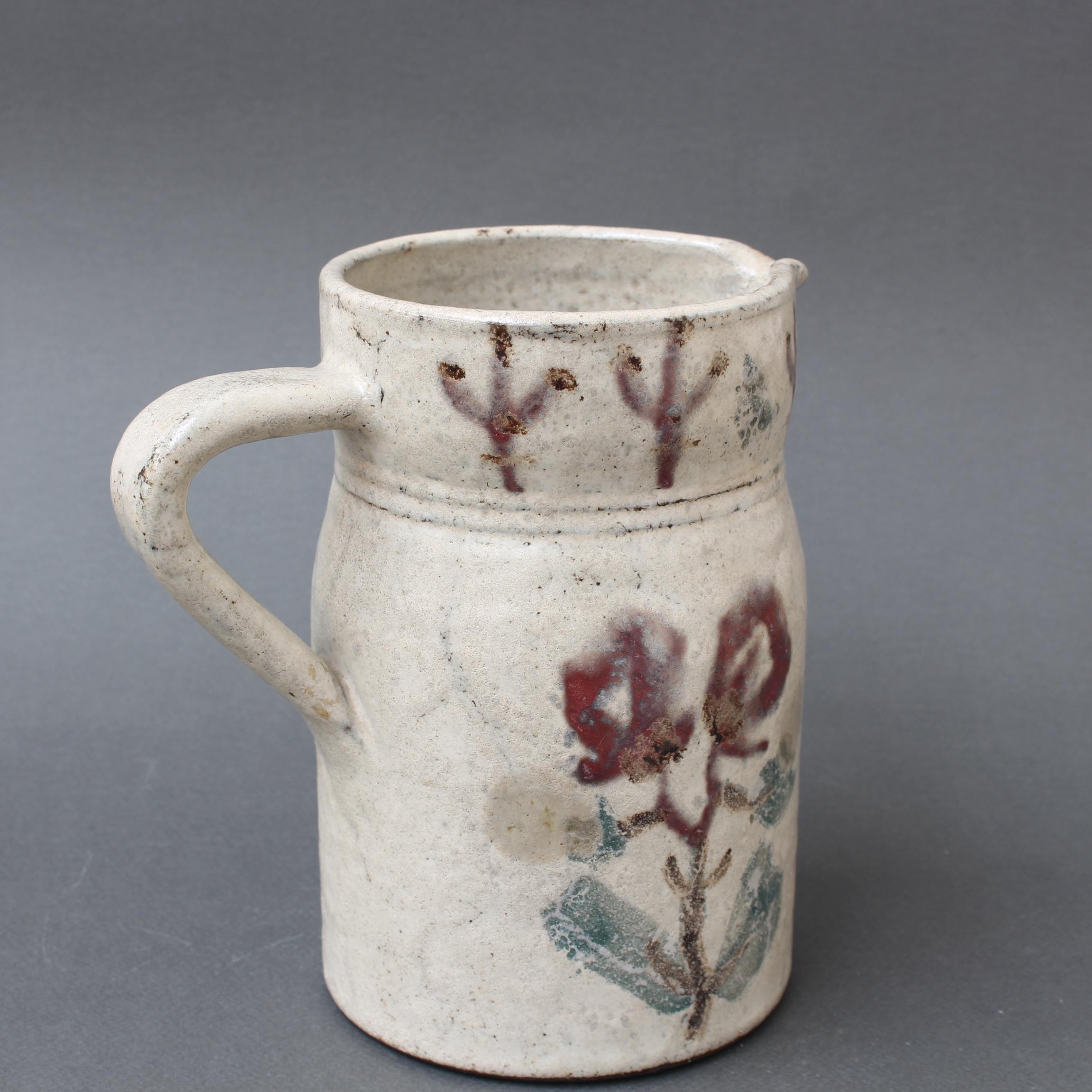 Mid-20th Century Mid-Century French Ceramic Pitcher by Le Mûrier (circa 1960s) For Sale
