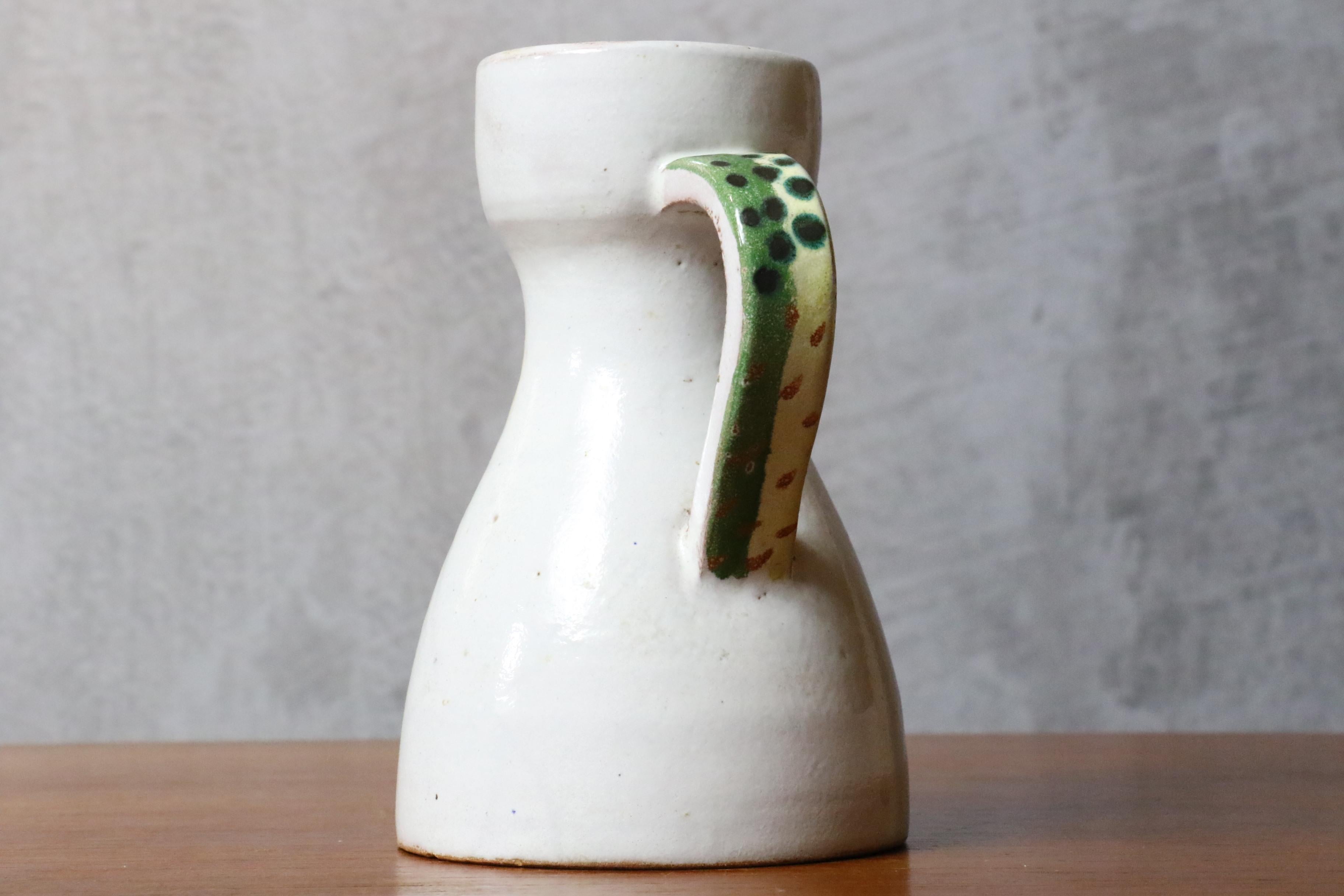 Mid-Century Modern Mid-Century French Ceramic Pitcher by Naumovitch Gourju, Grand Chêne, Vallauris For Sale