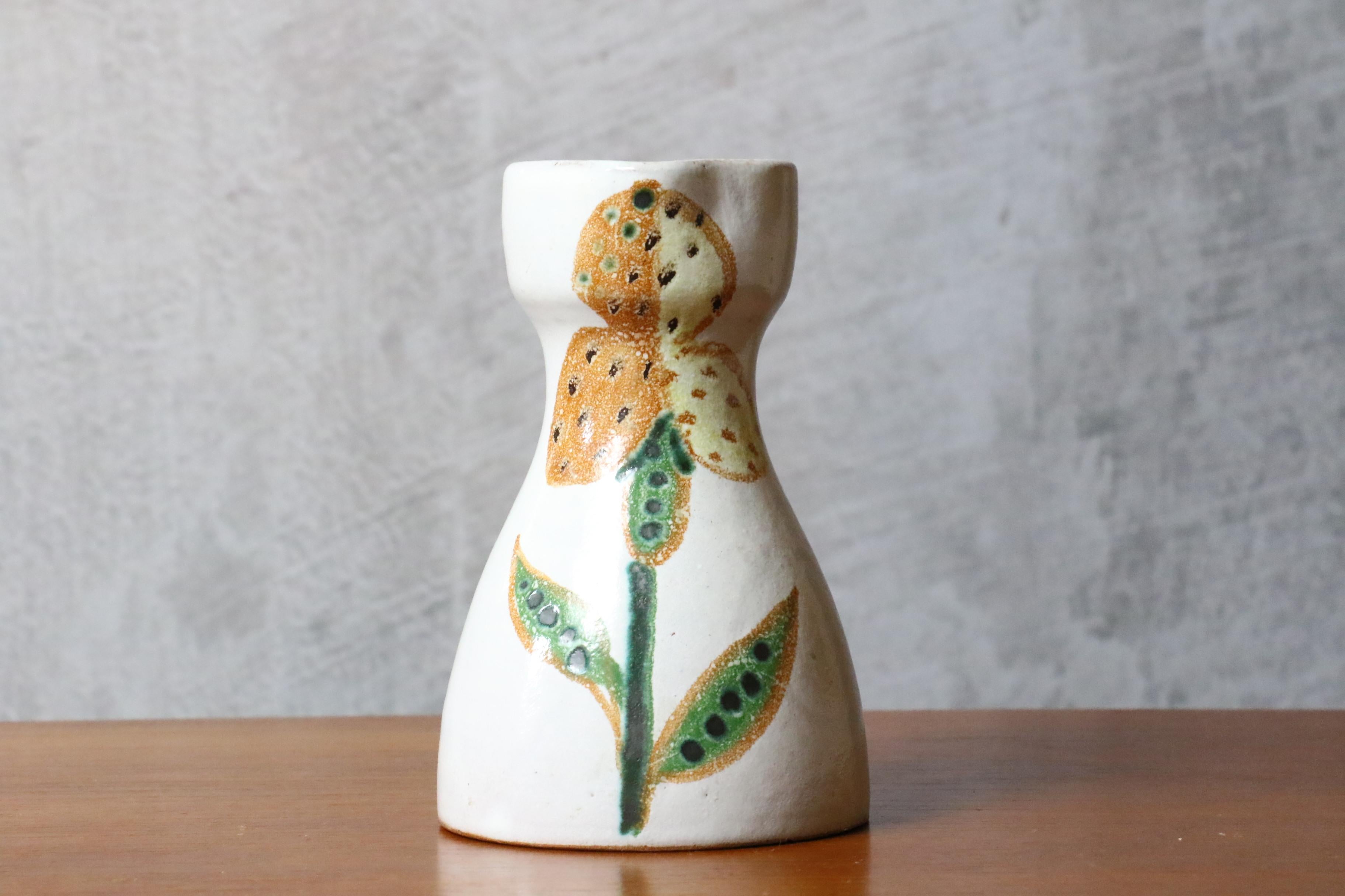 Mid-20th Century Mid-Century French Ceramic Pitcher by Naumovitch Gourju, Grand Chêne, Vallauris For Sale