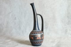 Mid-century French Ceramic Pitcher by René Maurel, 60's Era Capron Ruelland
