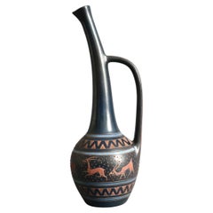 Mid-century French Ceramic Pitcher by René Maurel, 60's Era Capron Ruelland