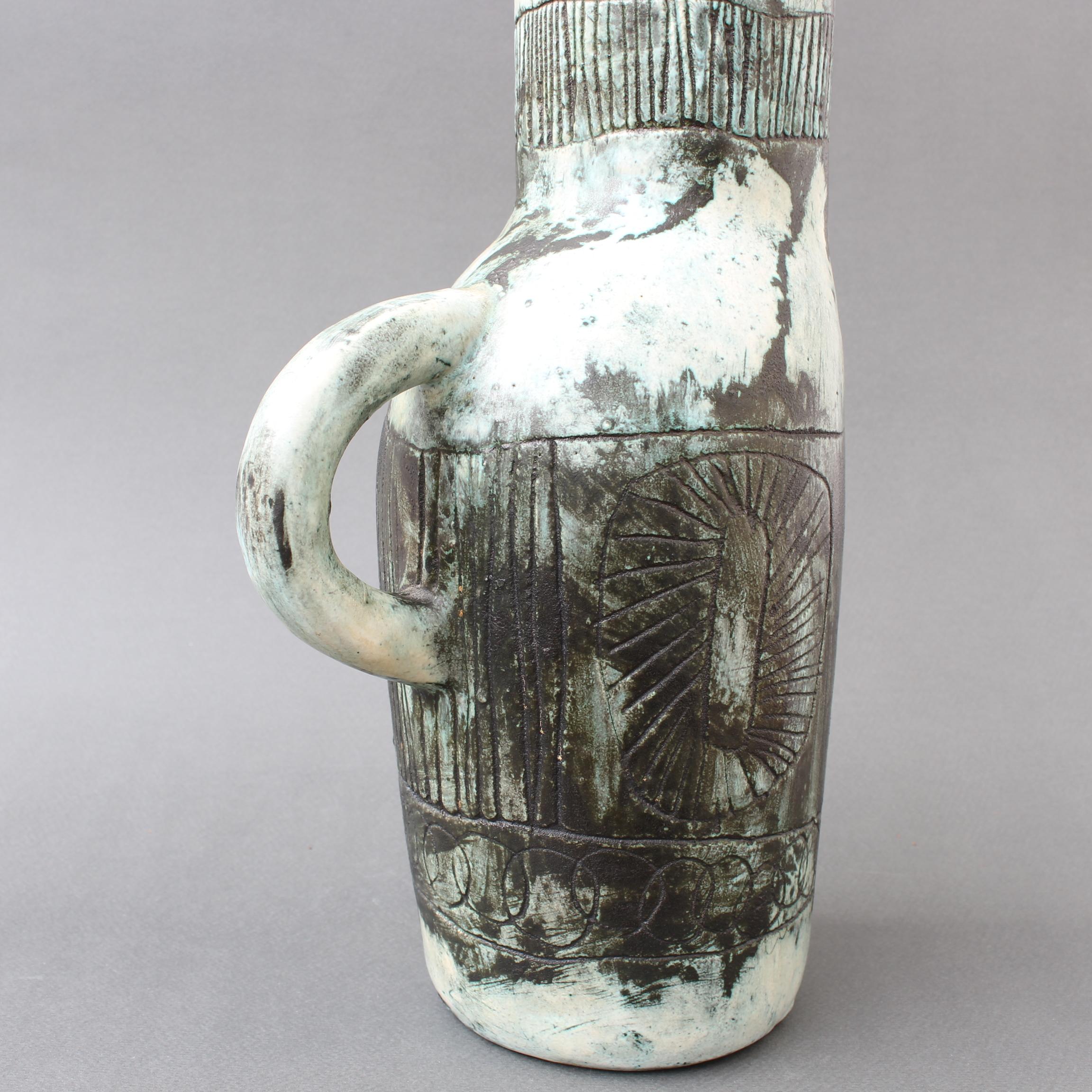 Mid-Century French Ceramic Pitcher / Vase by Jacques Blin and Jean Rustin For Sale 5