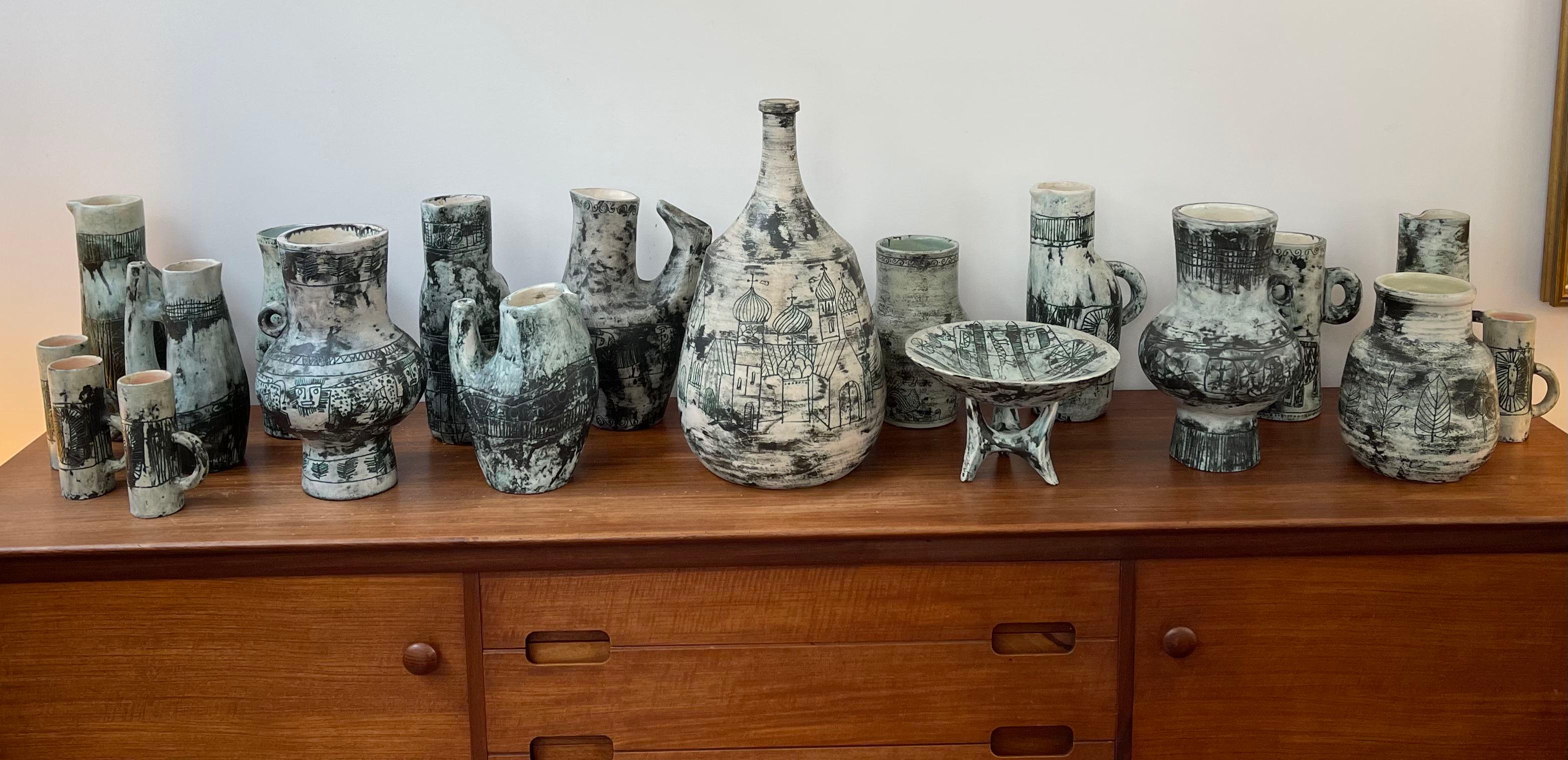 Französischer Keramikkrug / Vase aus der Mitte des Jahrhunderts von Jacques Blin und Jean Rustin im Angebot 13