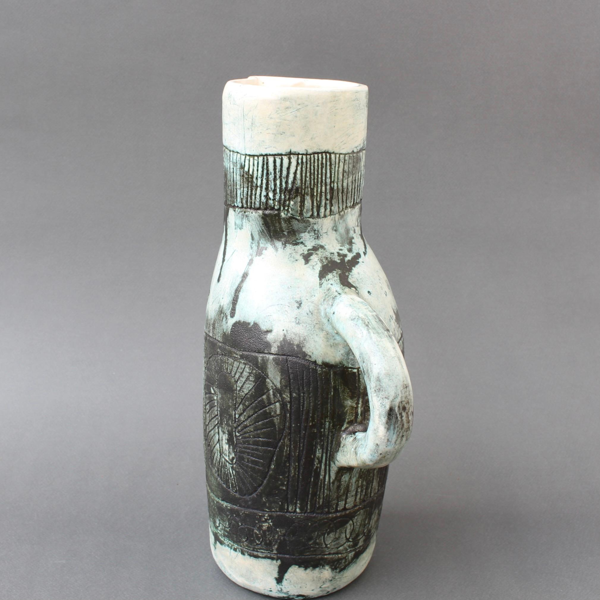 Mid-Century Modern Pichet / Vase en céramique française du milieu du siècle dernier par Jacques Blin et Jean Rustin en vente