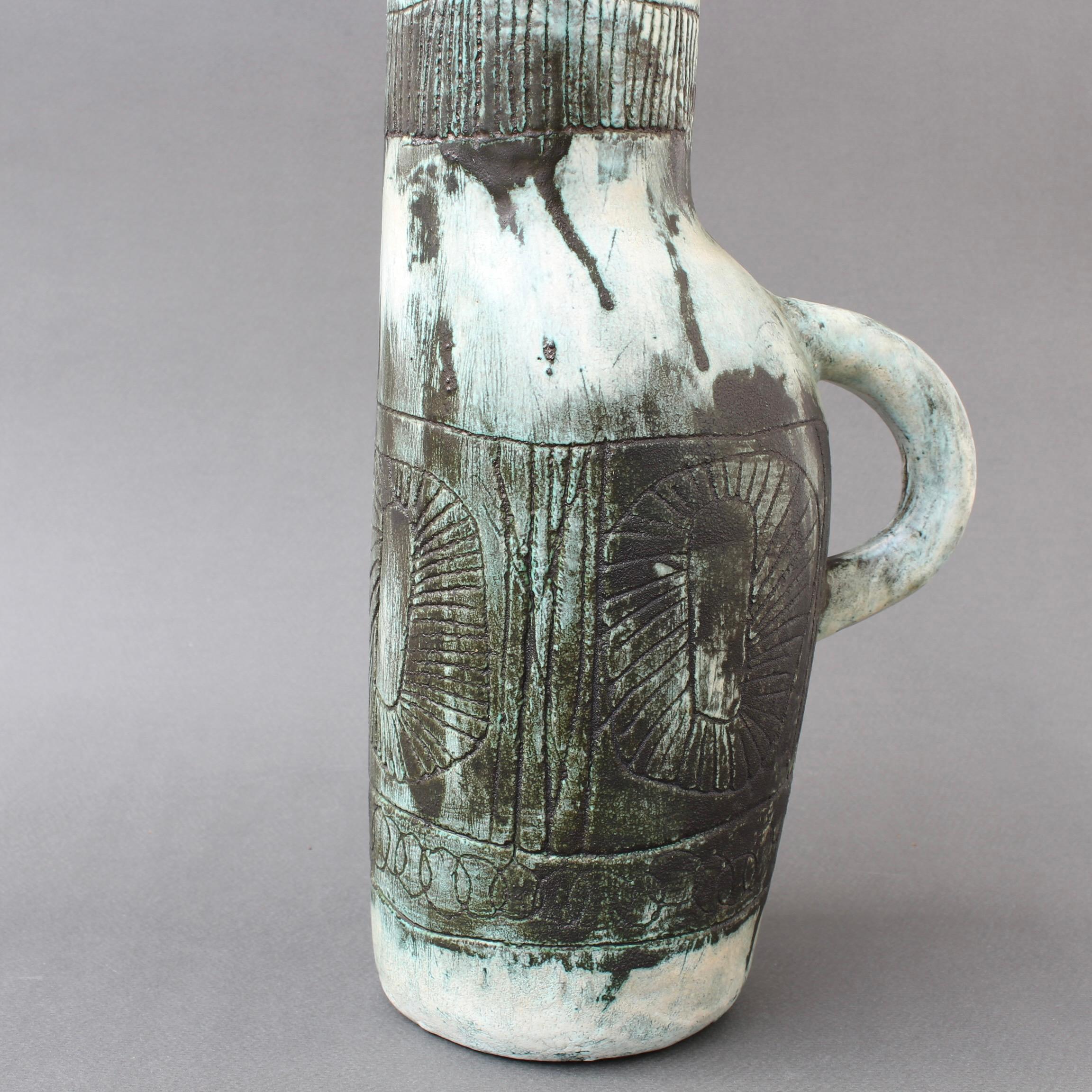 Mid-Century French Ceramic Pitcher / Vase by Jacques Blin and Jean Rustin For Sale 2