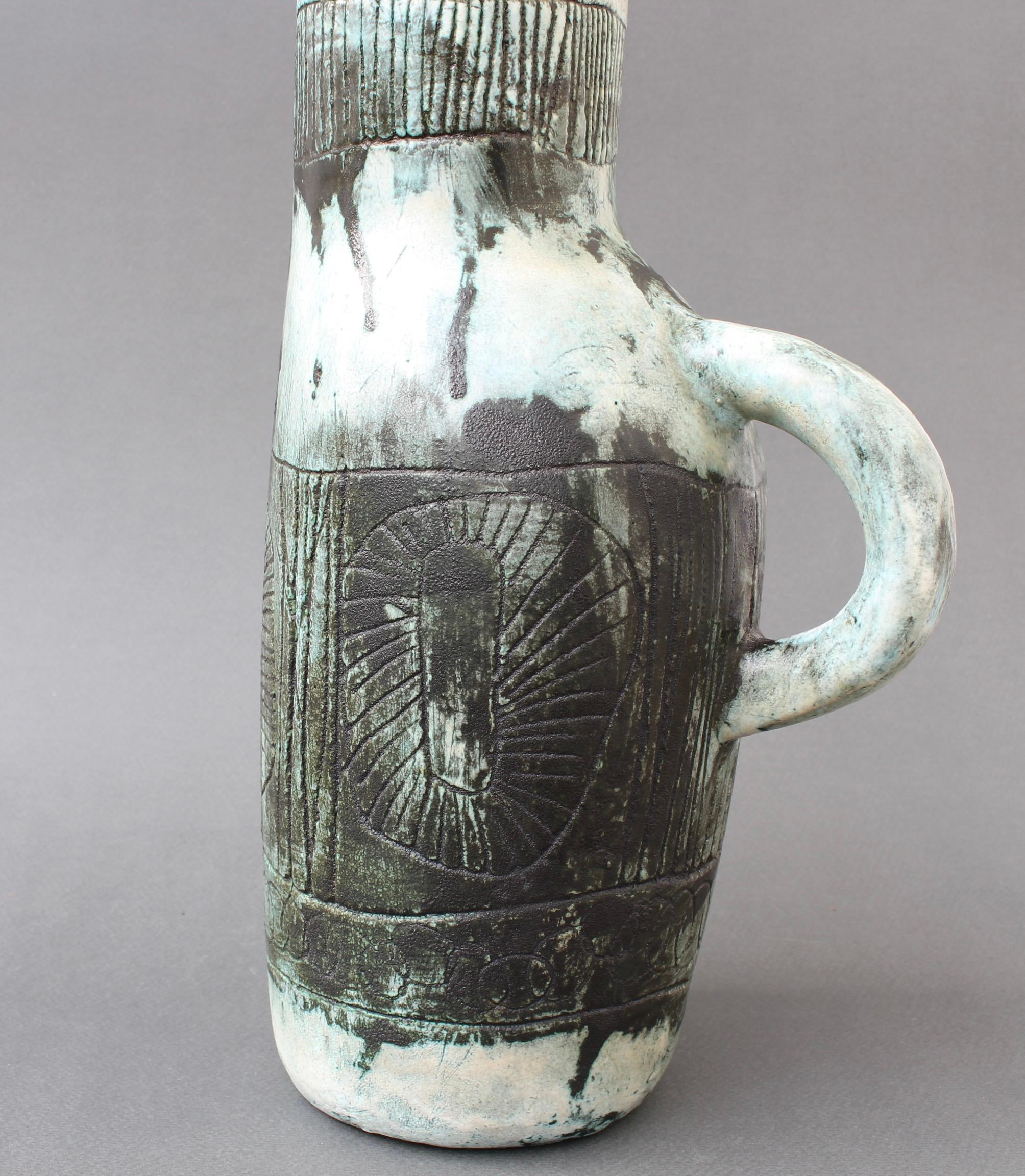 Mid-Century French Ceramic Pitcher / Vase by Jacques Blin and Jean Rustin For Sale 3