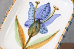 Französischer Keramikteller aus der Mitte des Jahrhunderts von Naumovitch Gourju, Grand Chne, Vallauris