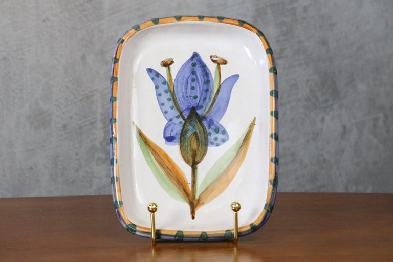 Mid-Century Modern Mid-Century French Ceramic Plate by Naumovitch Gourju, Grand Chêne, Vallauris For Sale