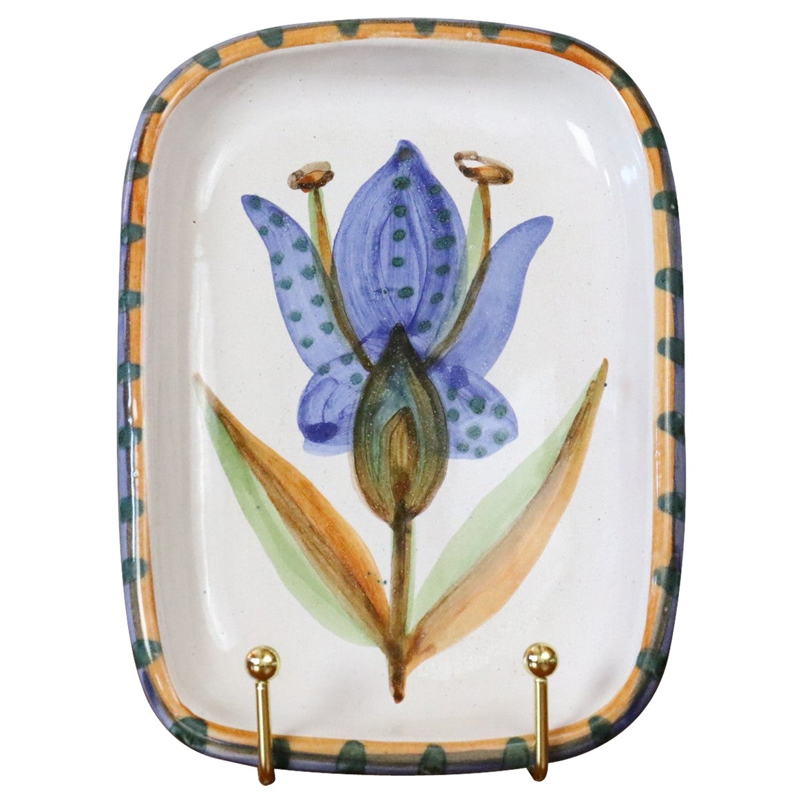 Assiette en céramique française du milieu du siècle dernier de Naumovitch Gourju, Grand Chne, Vallauris