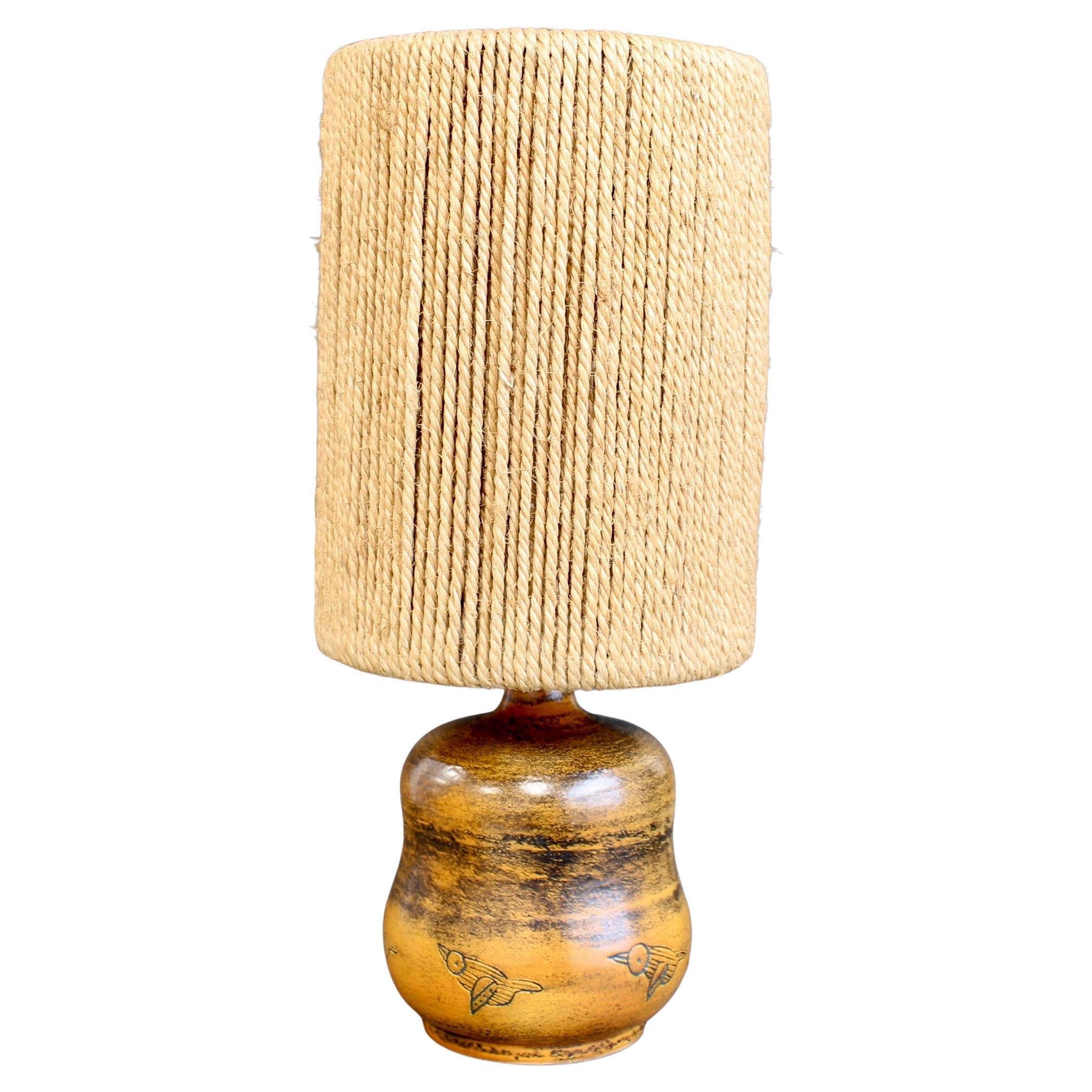 Französische Keramik-Tischlampe aus der Mitte des Jahrhunderts von Jacques Blin (ca. 1950er Jahre)