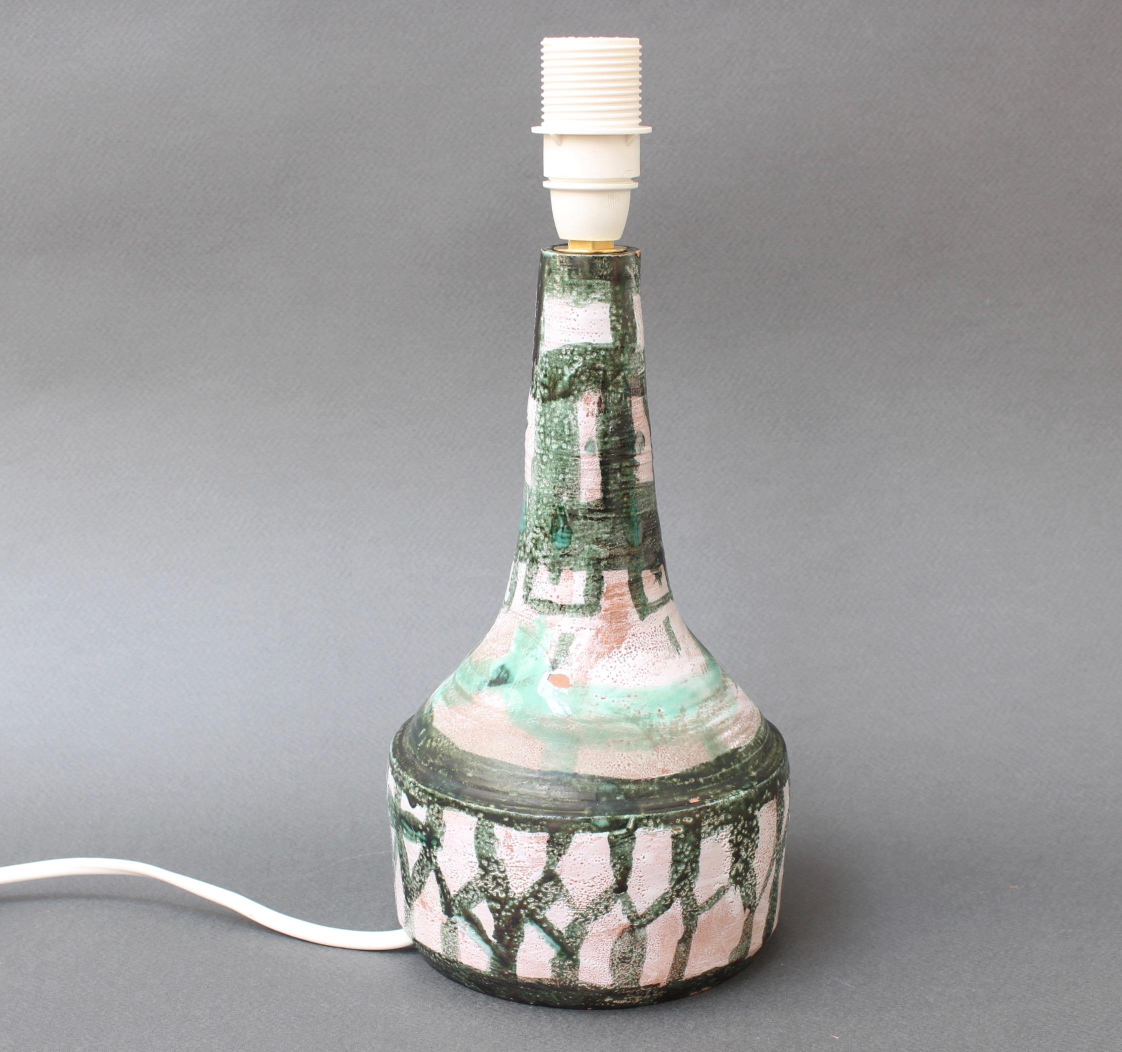 Midcentury French Ceramic Table Lamp, 'circa 1960s' In Fair Condition In London, GB