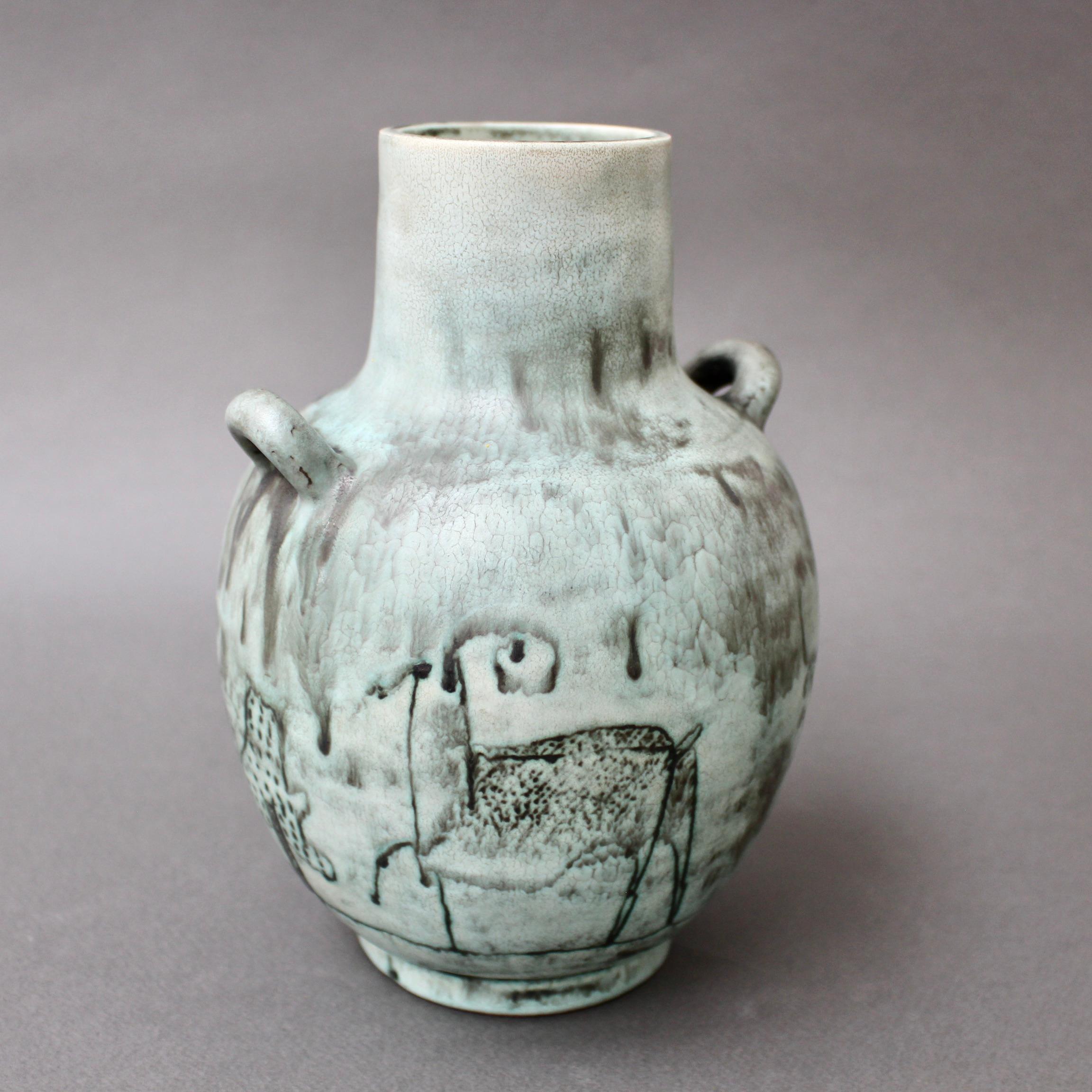 Midcentury French Ceramic Vase by Jacques Blin, circa 1950s In Good Condition In London, GB