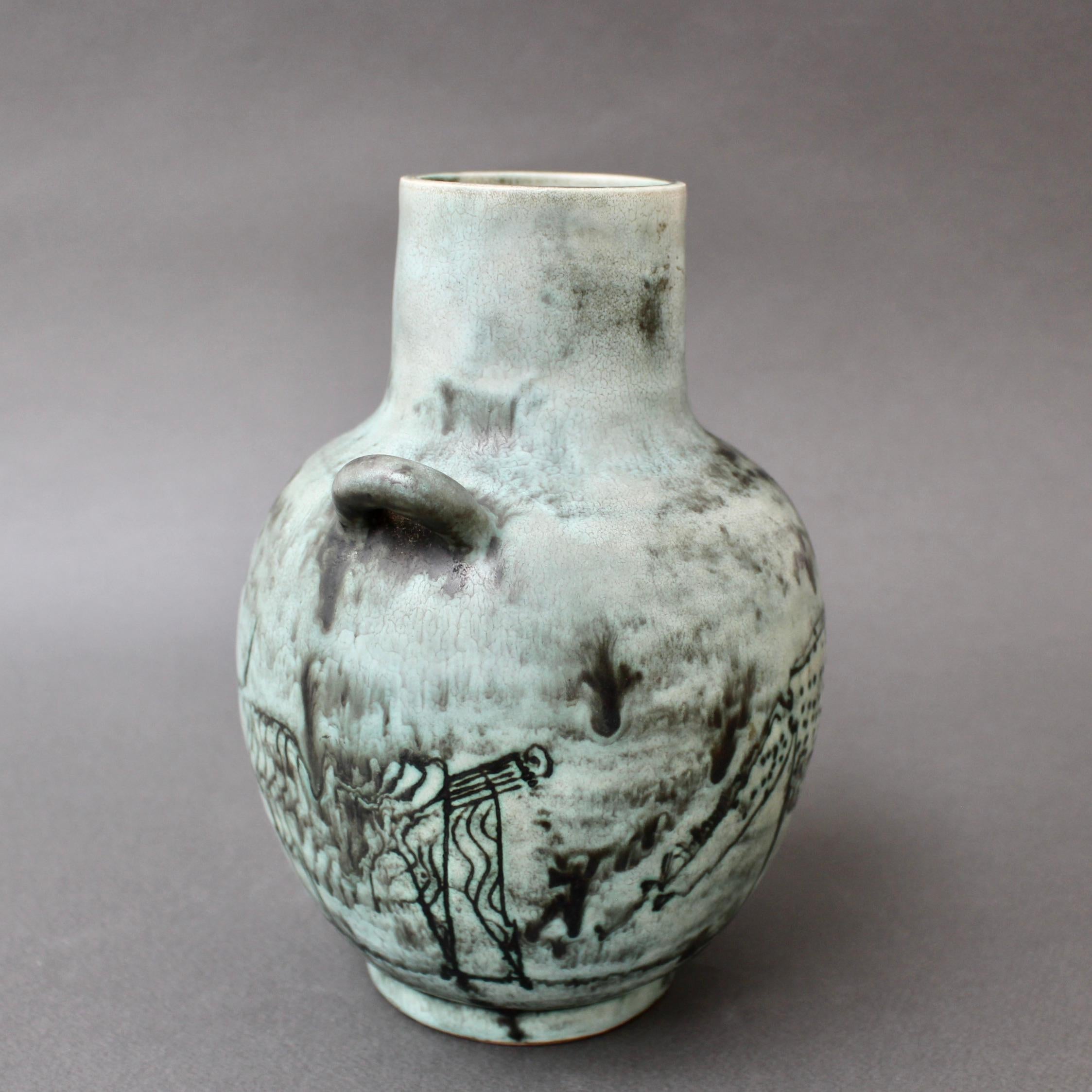 Midcentury French Ceramic Vase by Jacques Blin, circa 1950s 3