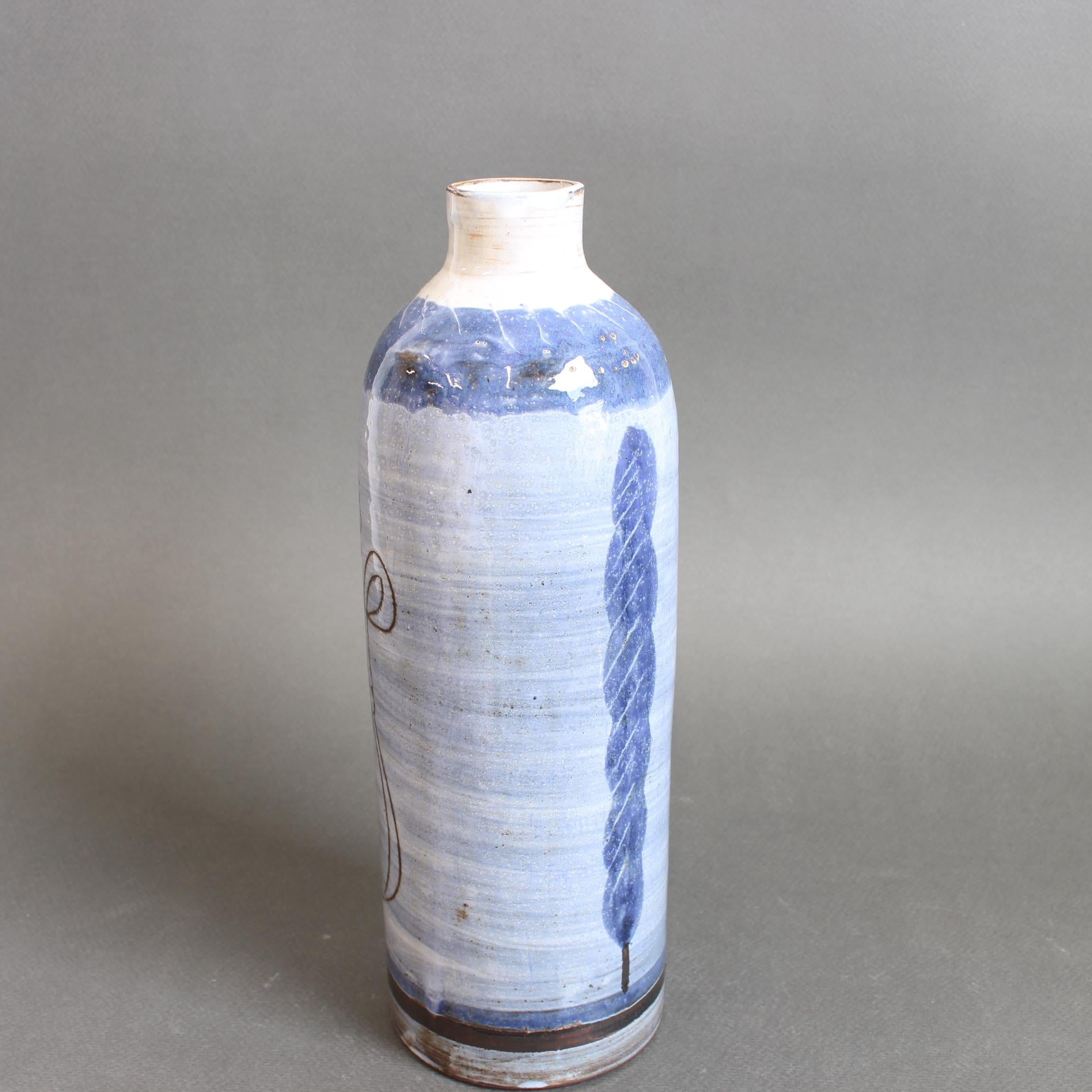 Français Vase en céramique français du milieu du siècle par Michel Barbier (circa 1960) en vente