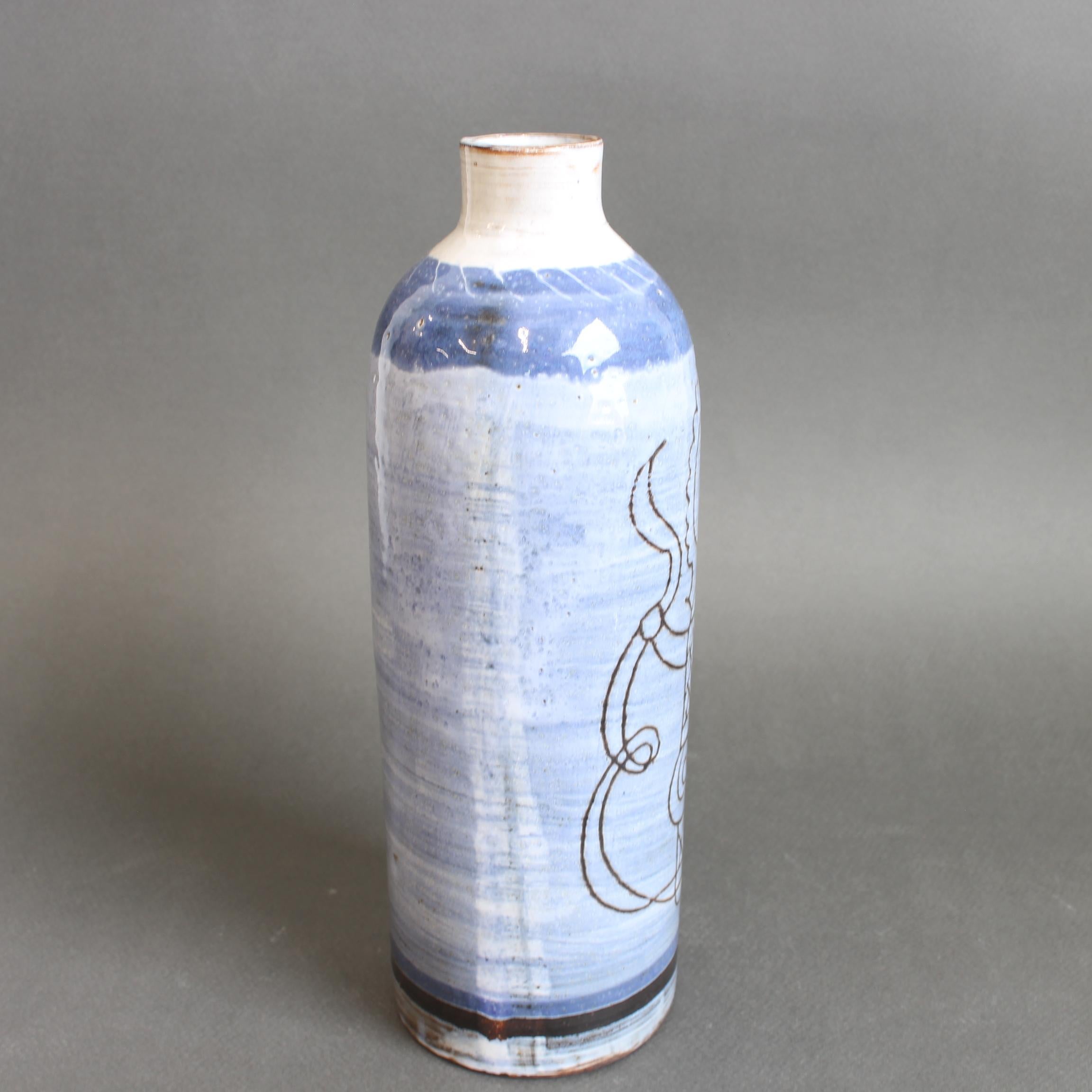 Milieu du XXe siècle Vase en céramique français du milieu du siècle par Michel Barbier (circa 1960) en vente