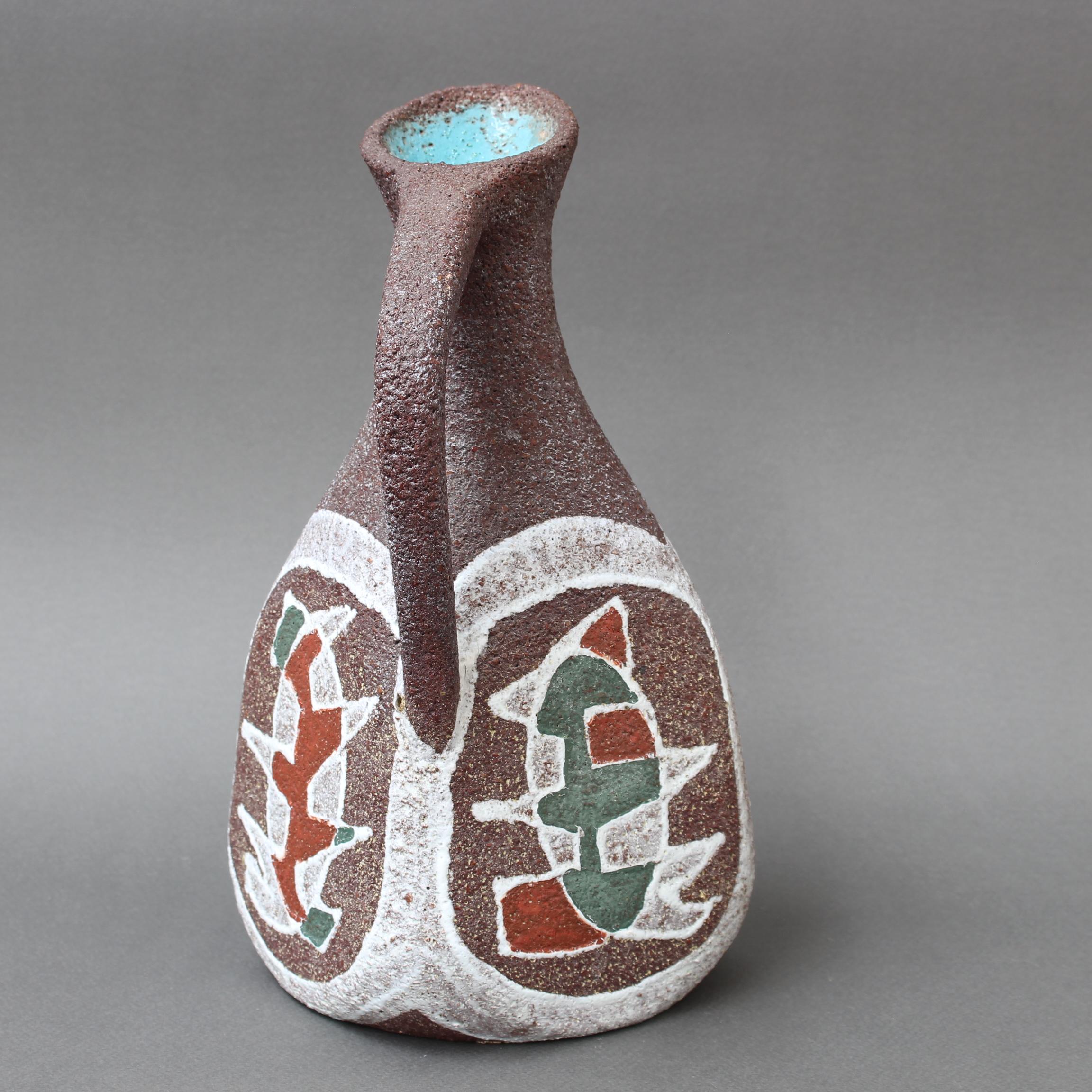 Mid-Century French Ceramic Vase / Pitcher by Accolay 'circa 1960s' In Good Condition For Sale In London, GB