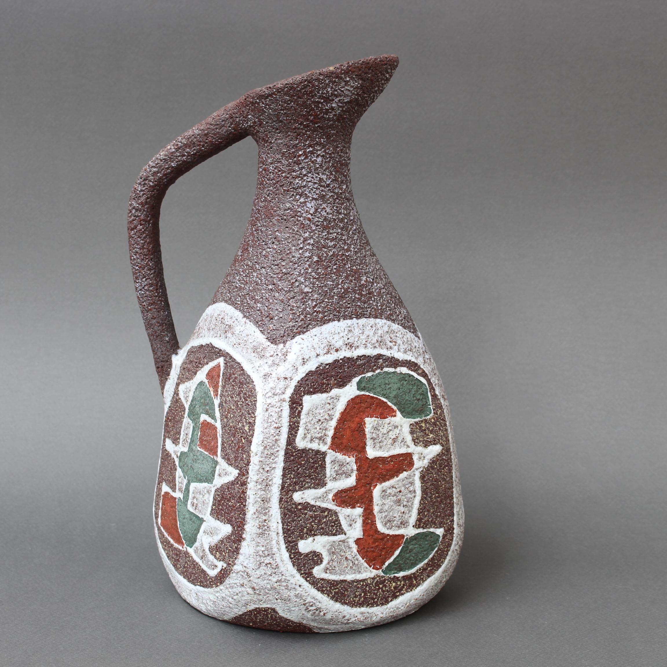 Französische Keramikvase / Krug aus der Mitte des Jahrhunderts von Accolay (ca. 1960er Jahre) (Steingut) im Angebot