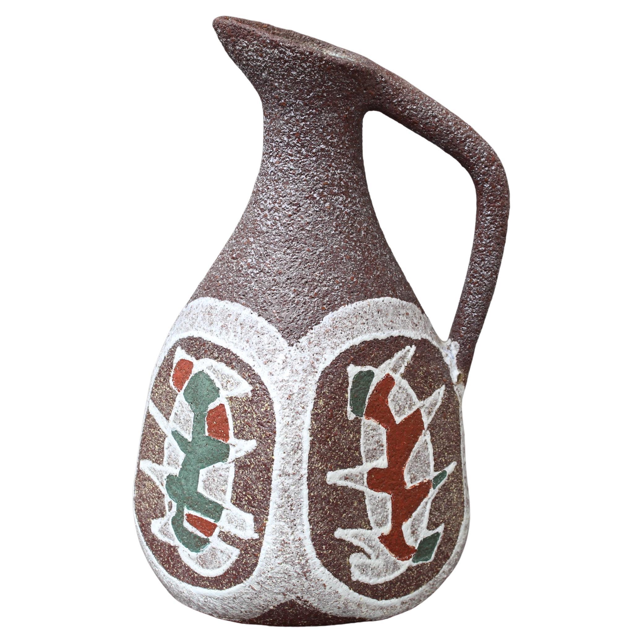 Französische Keramikvase / Krug aus der Mitte des Jahrhunderts von Accolay (ca. 1960er Jahre) im Angebot