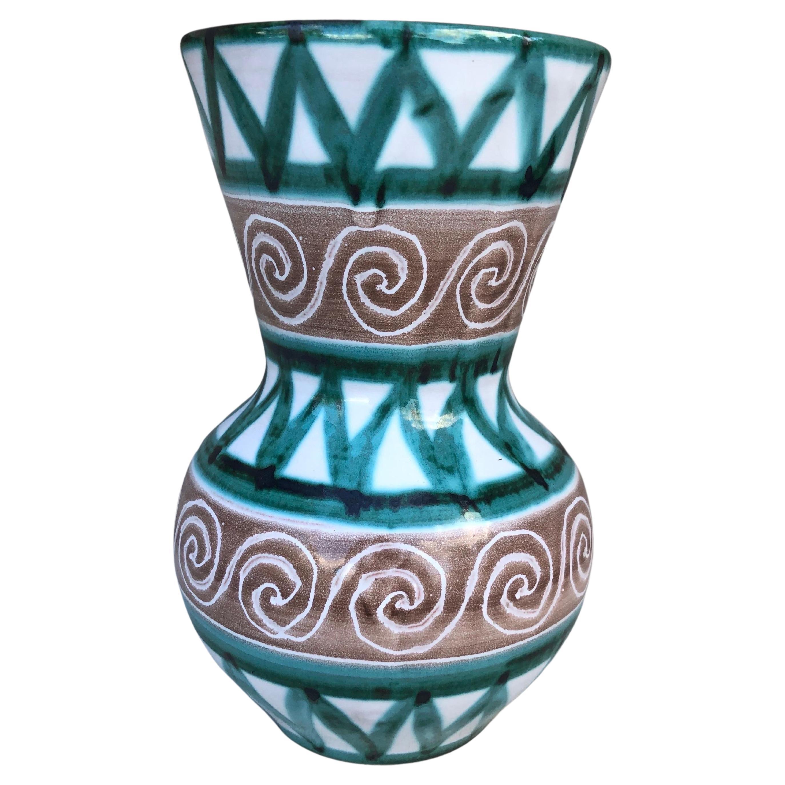 Mid-Century French Ceramic vase signed Robert Picault Vallauris.