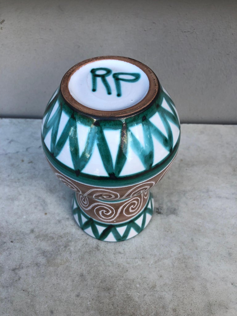MidCentury French Ceramic Vase Robert Picault Vallauris For Sale at