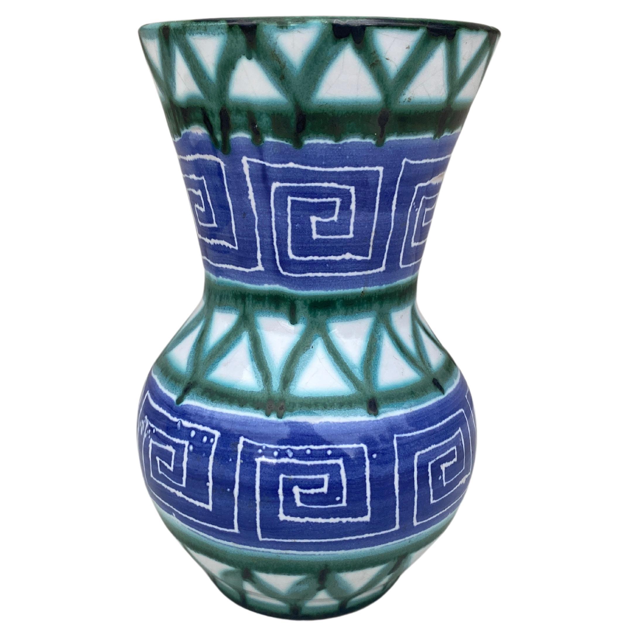 Mid-Century French Ceramic Vase Robert Picault Vallauris For Sale