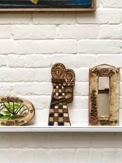 Midcentury French Ceramic Virgin and Child Wall Decoration by Les Argonautes
