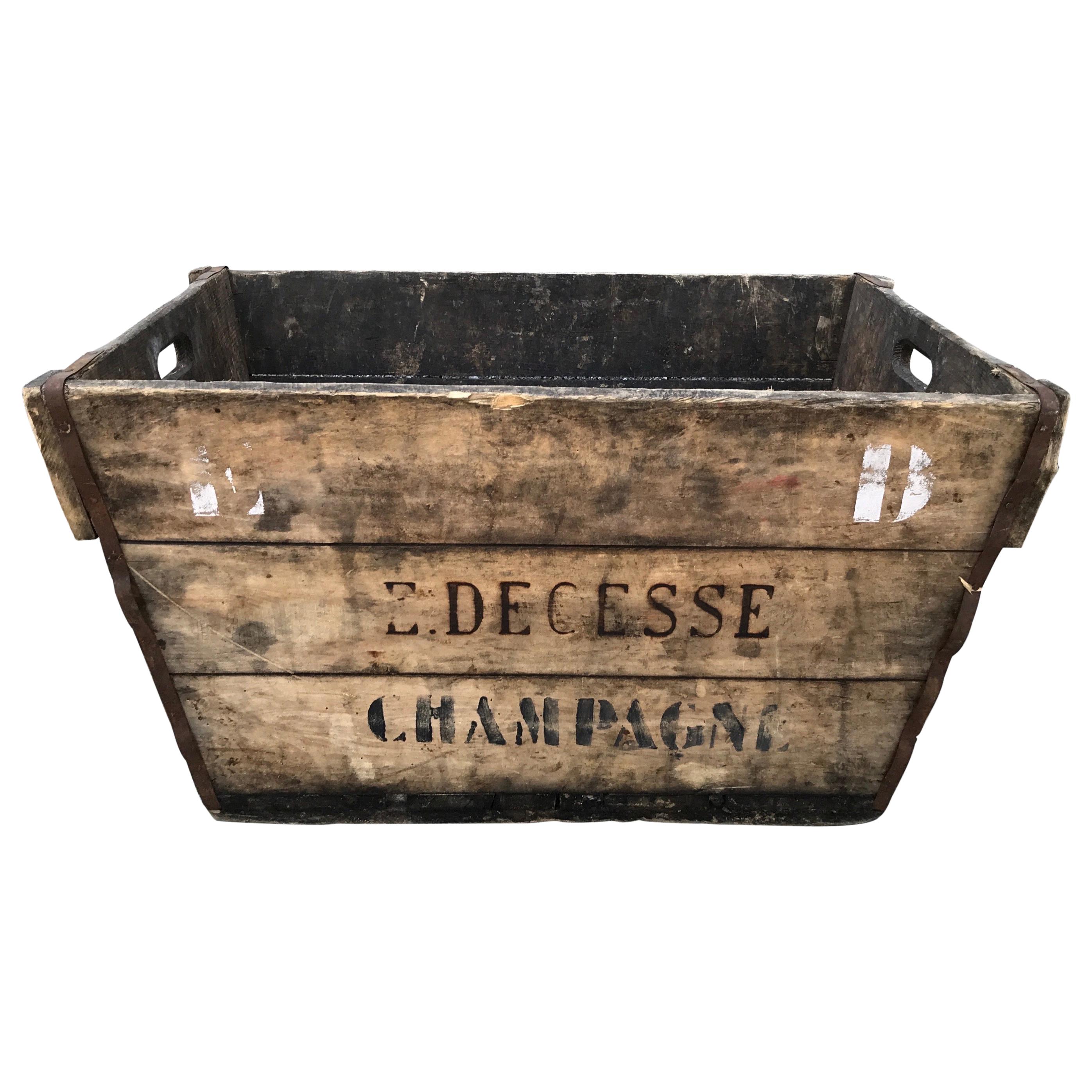 Mid-Century French Champagne Harvest Basket