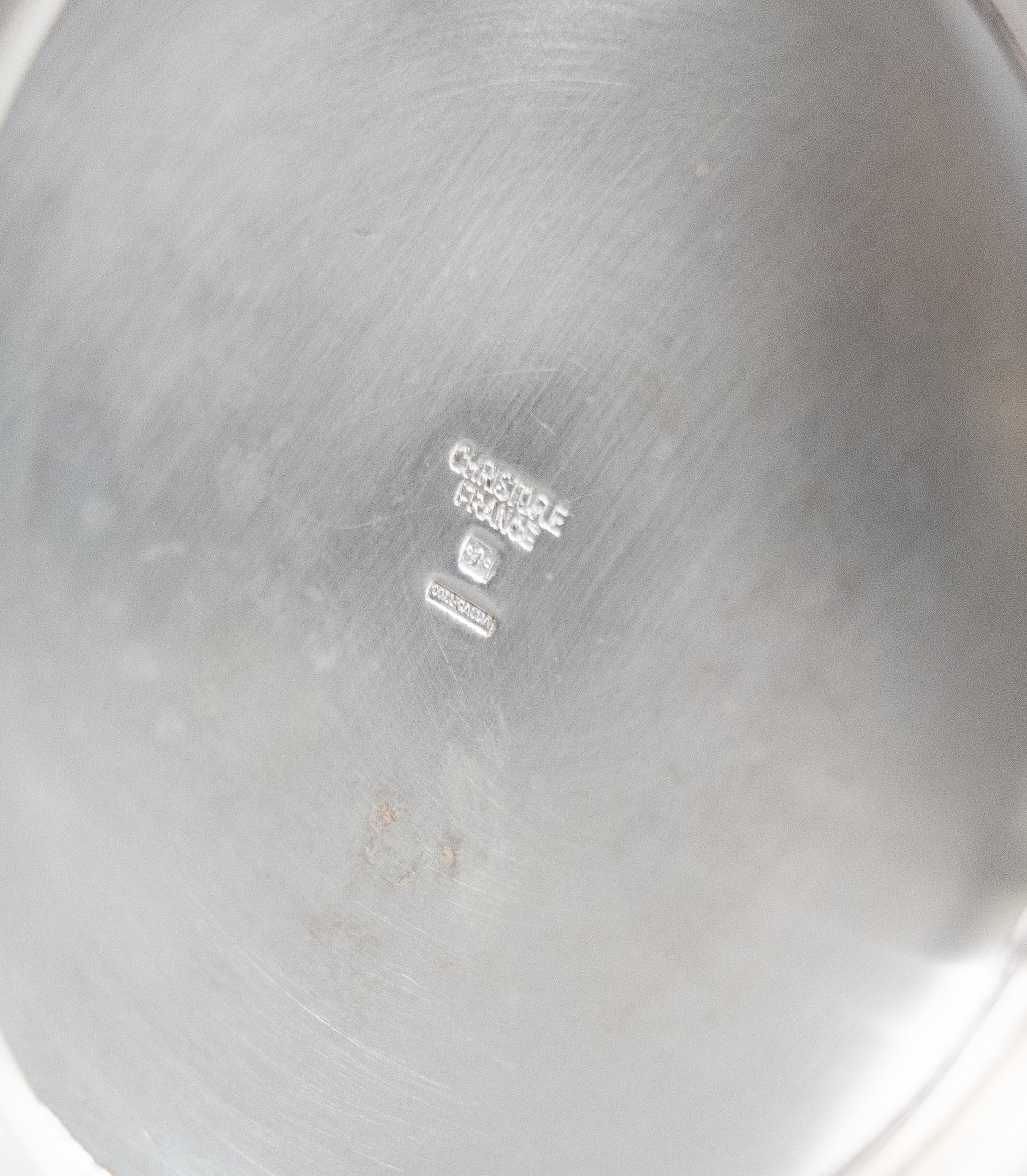 Placcato argento Secchiello da vino con ghiaccio per champagne di metà secolo francese Christofle in argento in vendita