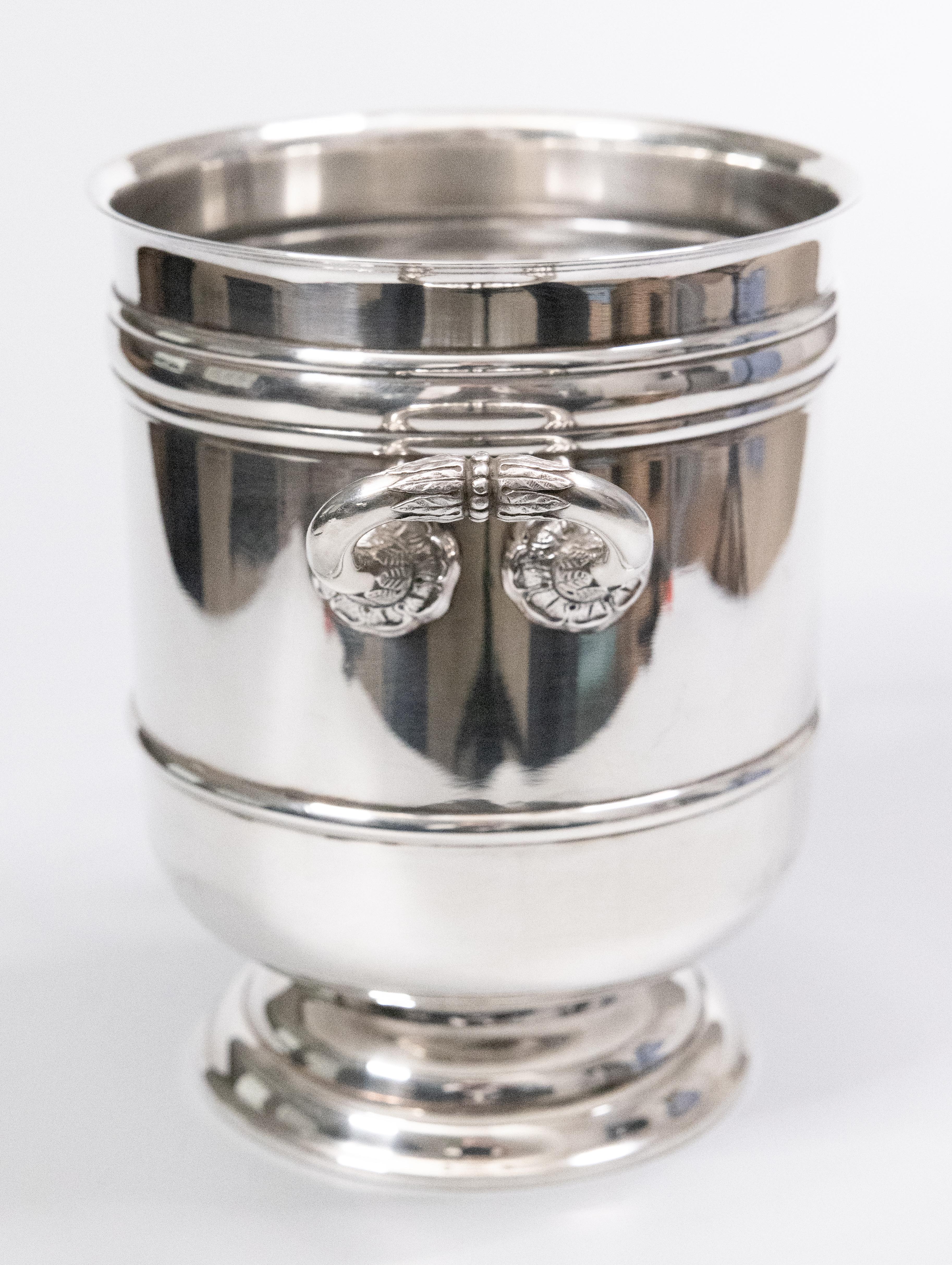 Mid-Century French Christofle Silver Plate Ice Bucket In Good Condition In Pearland, TX