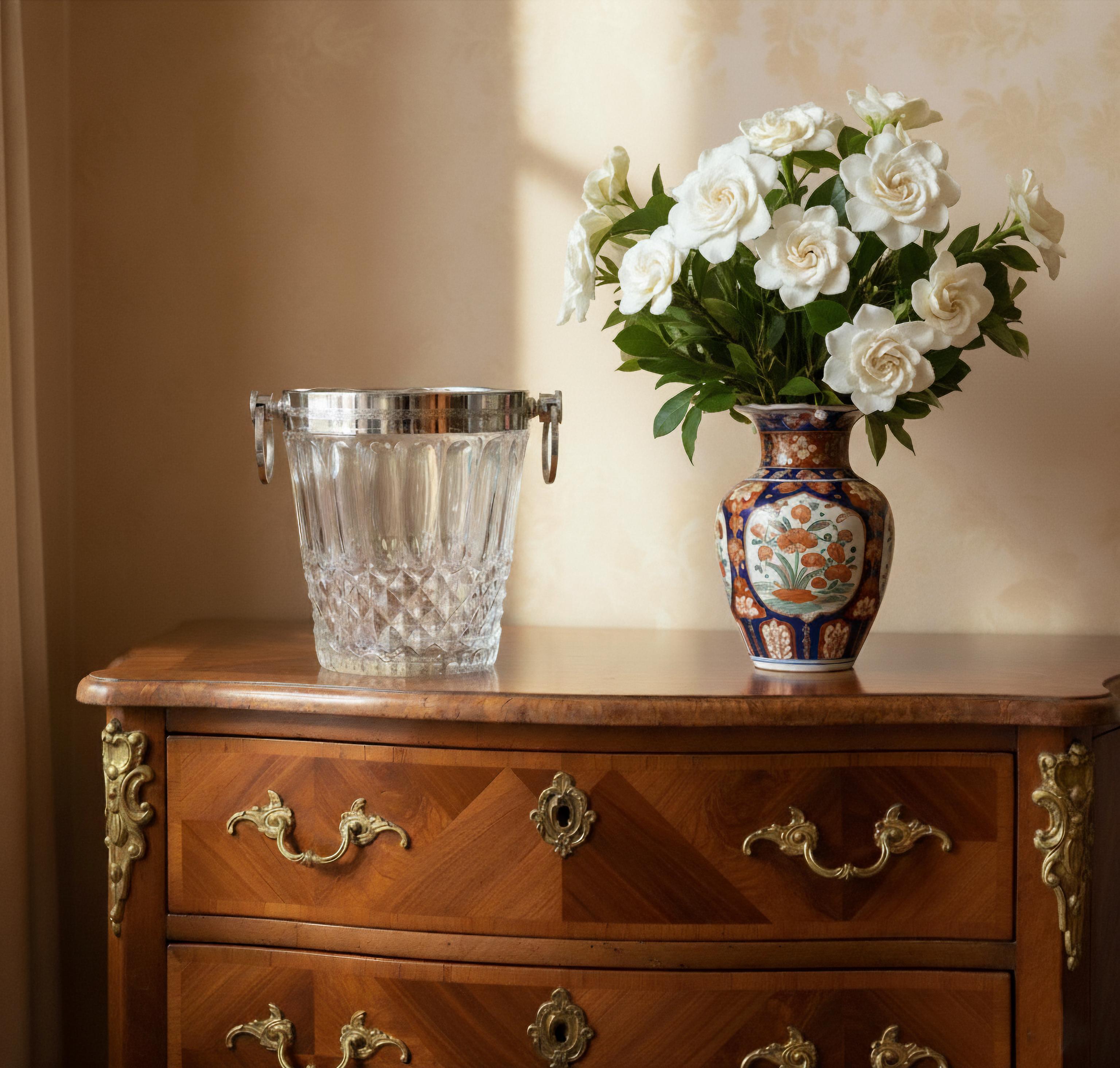 Eine fabelhafte Mid-Century Französisch Chrom und geschliffenem Kristallglas Champagner-Eiskübel oder Weinkühler, circa 1950. Dieser glamouröse Weinkühler ist gut verarbeitet und schwer, mit einem Gewicht von über 8 Pfund, mit einem polierten