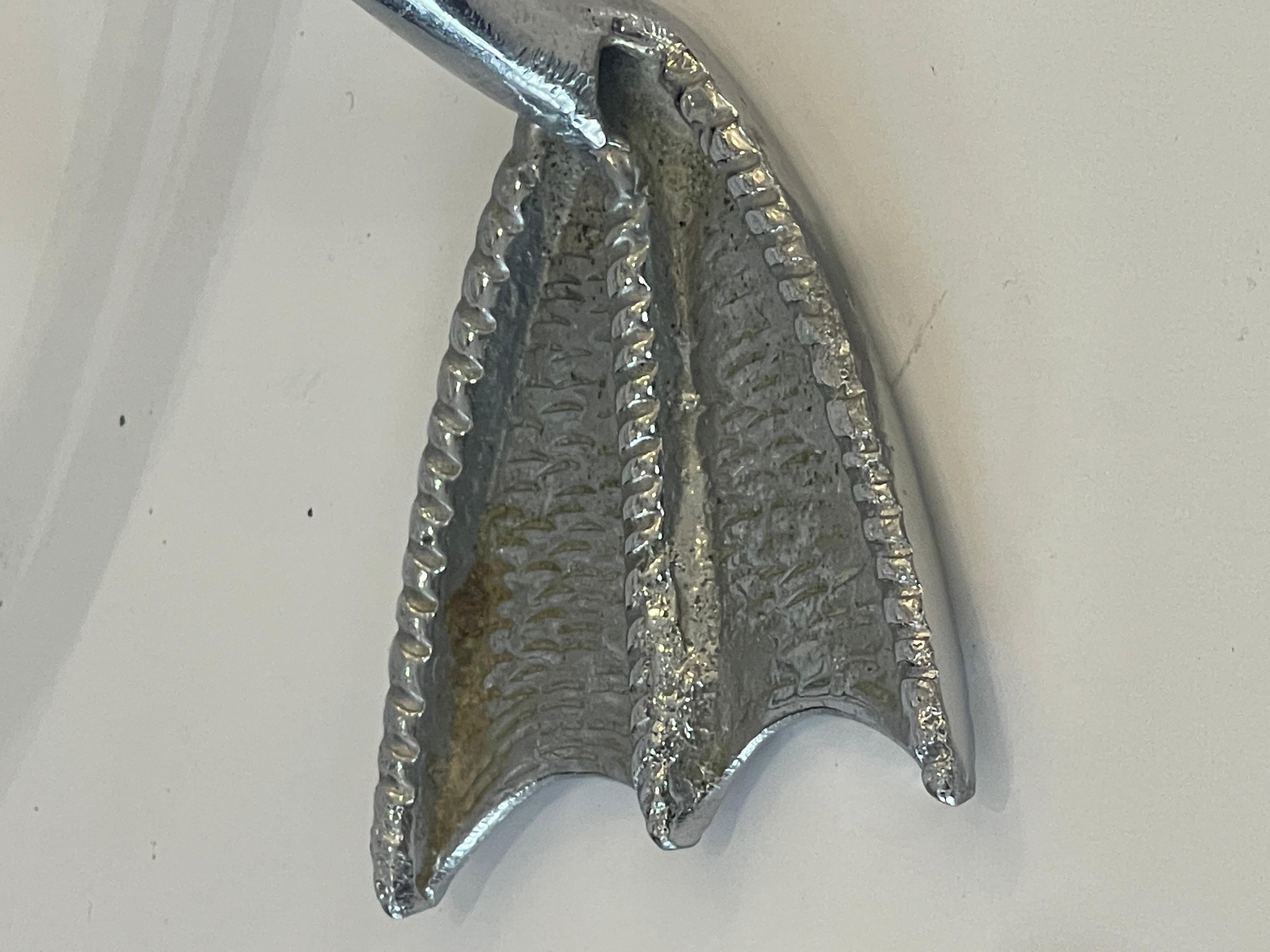 Mid century Chrome Over Brass Swan Magazine Holder after Maison Jansen For Sale 3