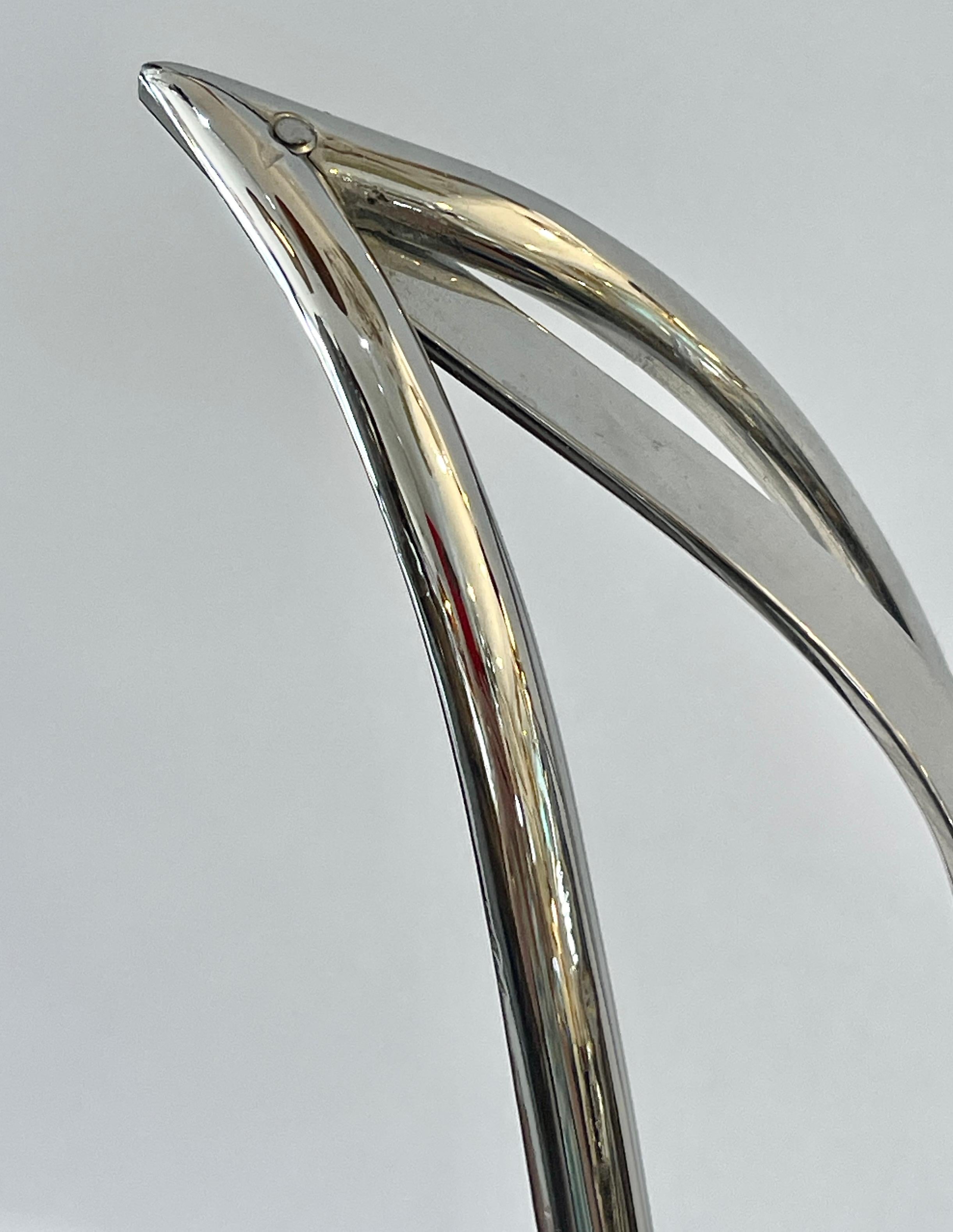 Mid century Chrome Over Brass Swan Magazine Holder after Maison Jansen For Sale 6