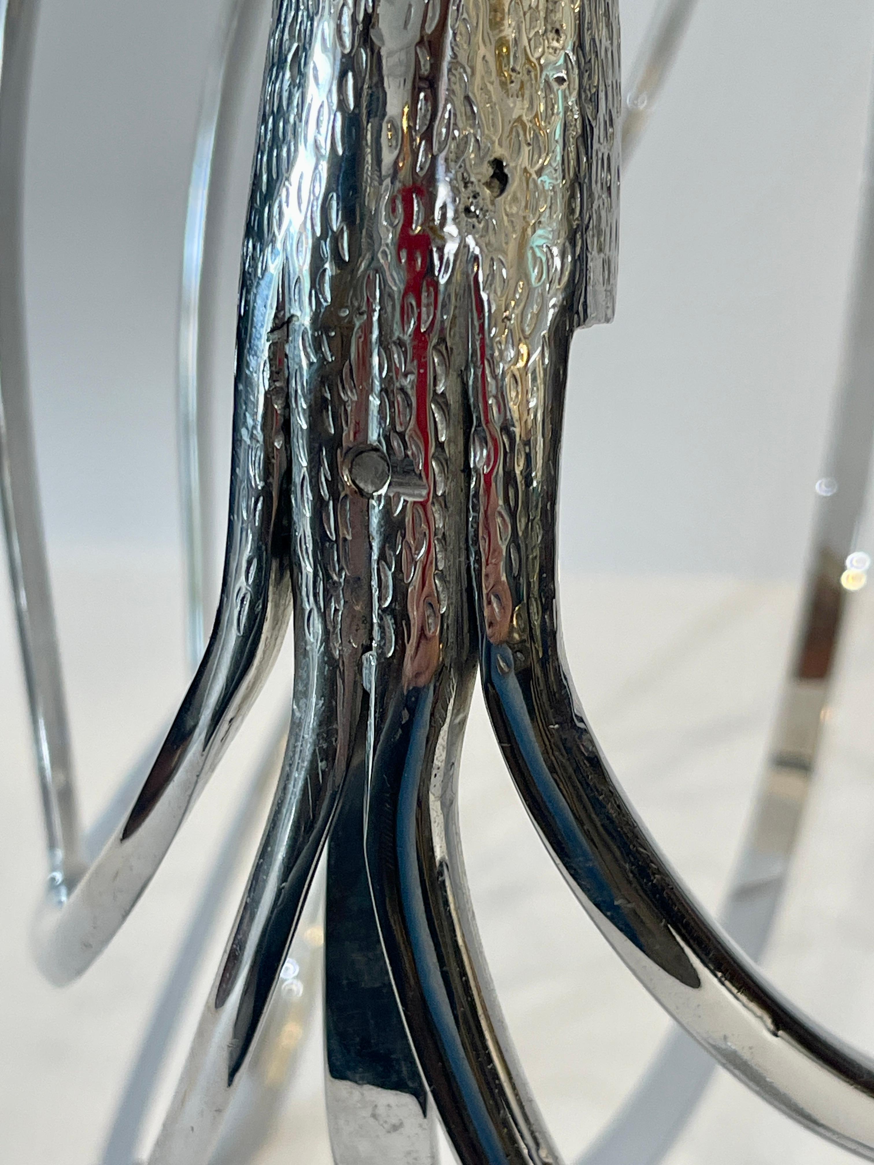 Mid century Chrome Over Brass Swan Magazine Holder after Maison Jansen For Sale 7