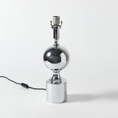 Midcentury French Chromed Table Lamp in the Manner of Maison Barbier
