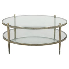 Mid-Century French Circular Brass Coffee Table