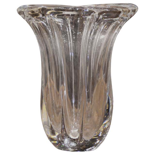 Vintage Art Glass Vase, Italy, Transparent Design, 1970s, 21.3 cm For ...