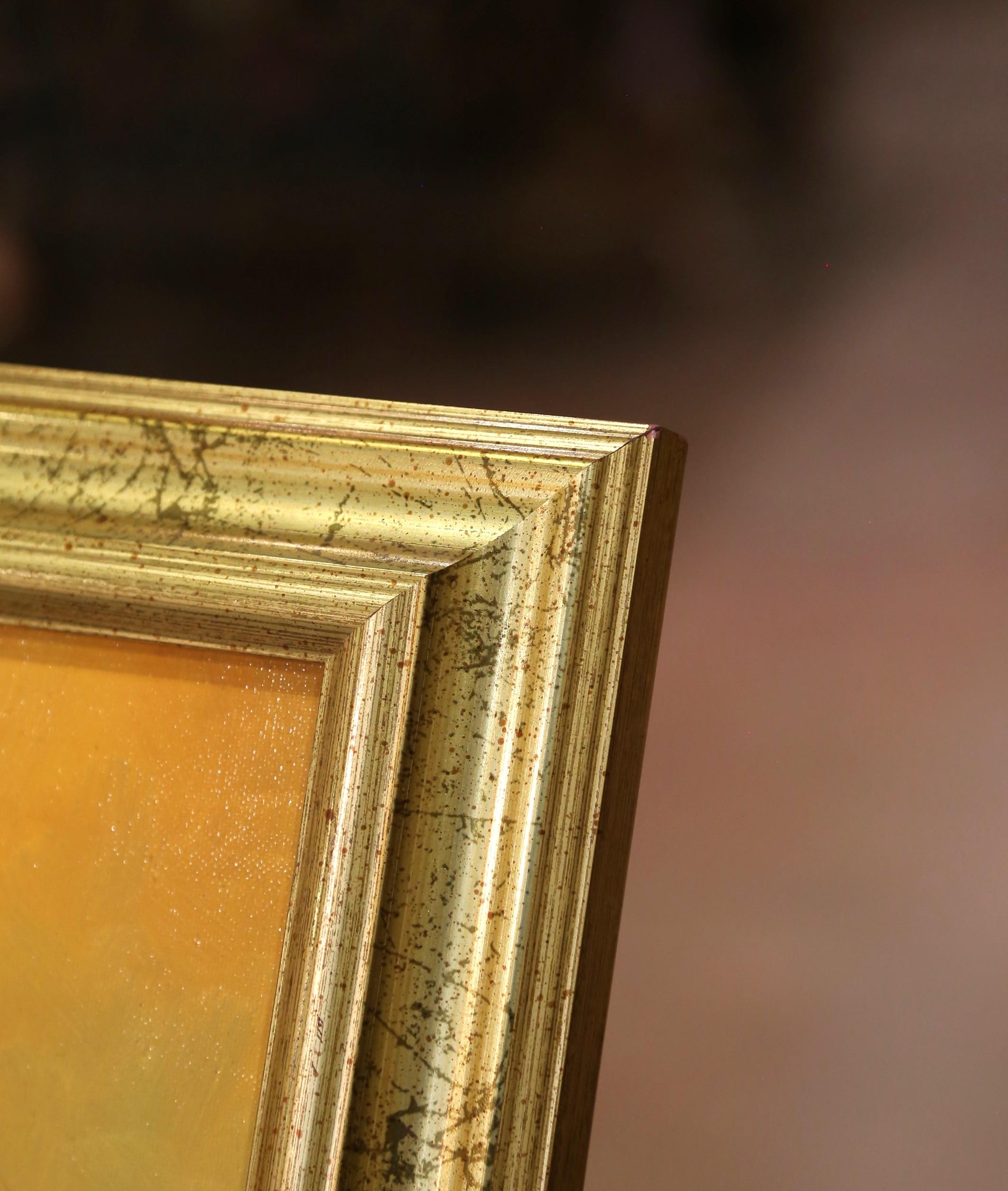 Peinture à l'huile du milieu du siècle dans un cadre doré signée Georges Quintaine en vente 1