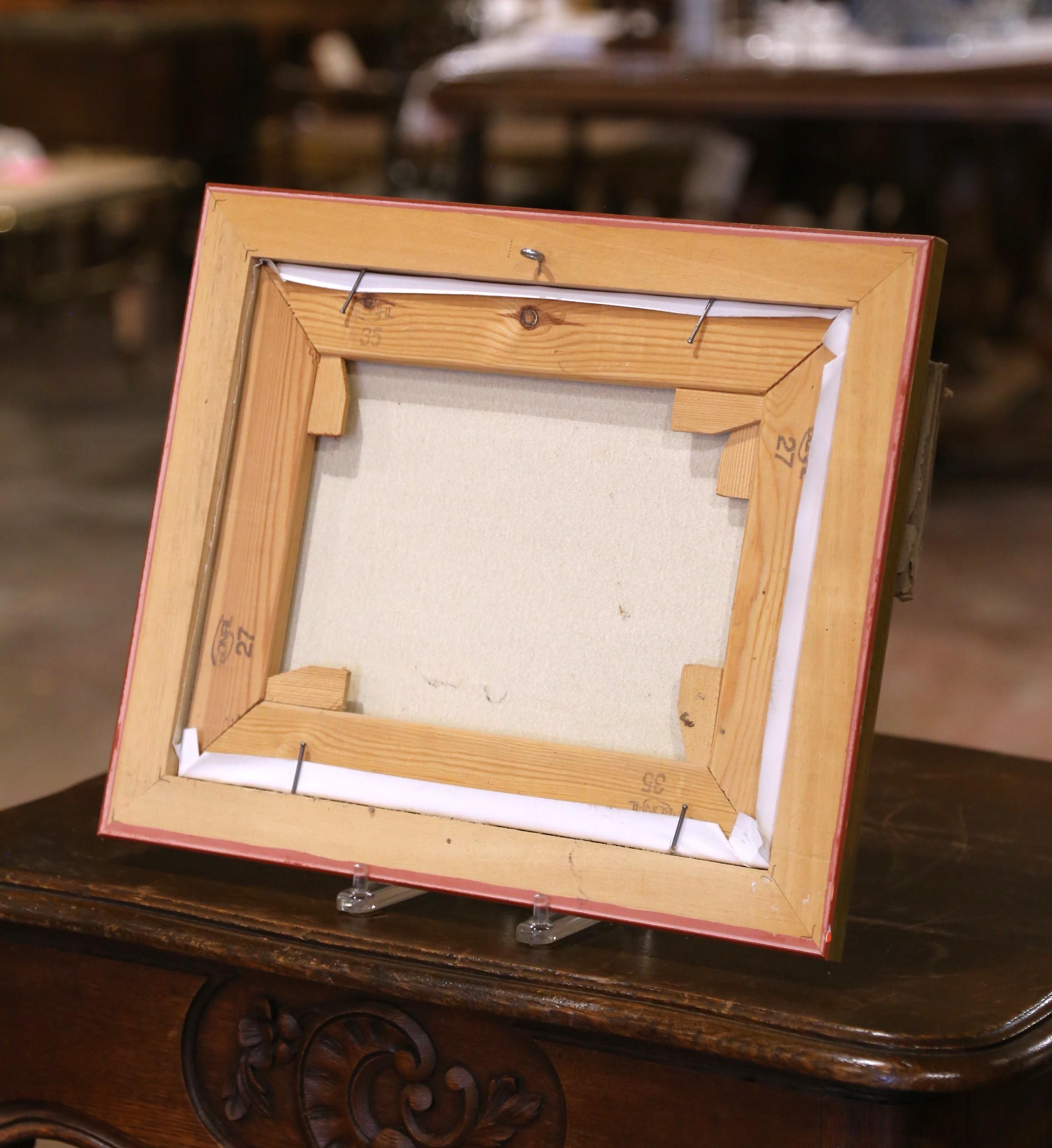 Peinture à l'huile du milieu du siècle dans un cadre doré signée Georges Quintaine en vente 2