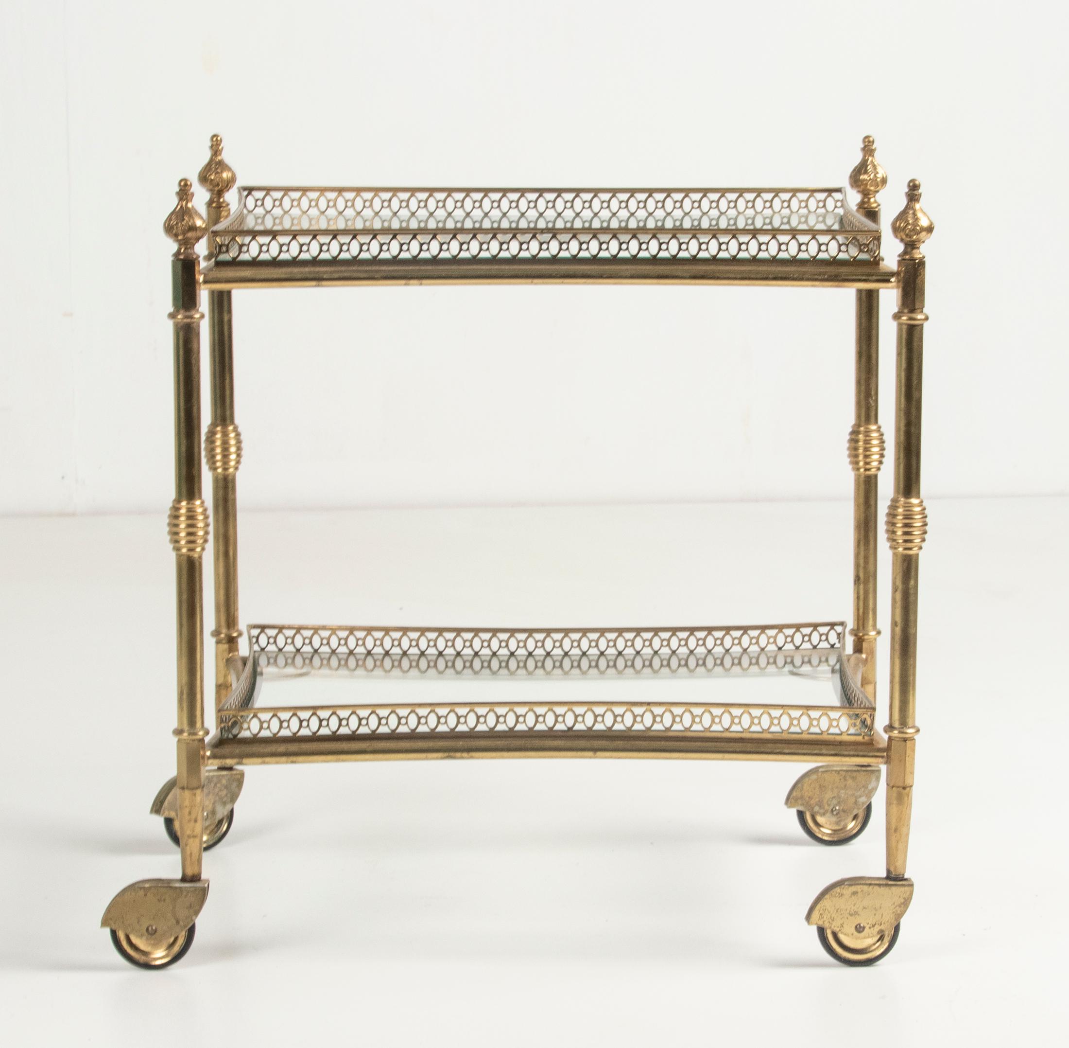 Mid-Century French Copper Bar Cart Trolley 3