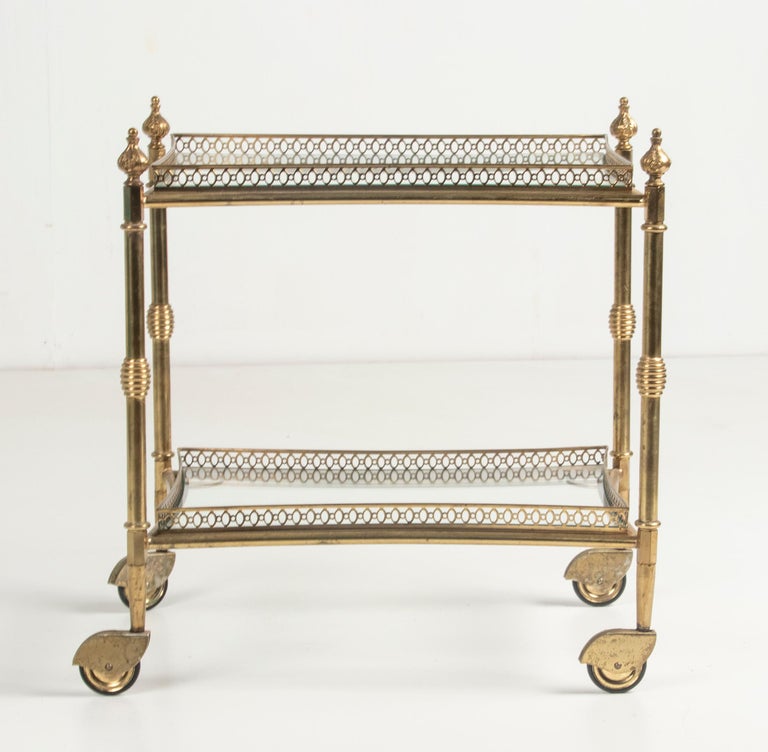 Mid-Century French Copper Bar Cart Trolley 4