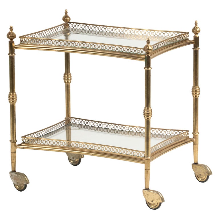 Chariot De Bar / Table D'appoint Vintage - Teck, 3 Niveaux, Style Mid-Century (années 50-70)