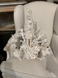 Midcentury French Coral and Seashell Chandelier