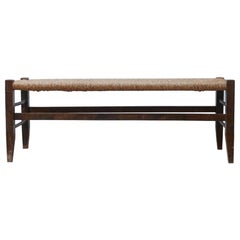 Vintage Midcentury French Corded Low Bench