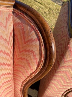 Mid-century French country inspired club chairs by Henredon