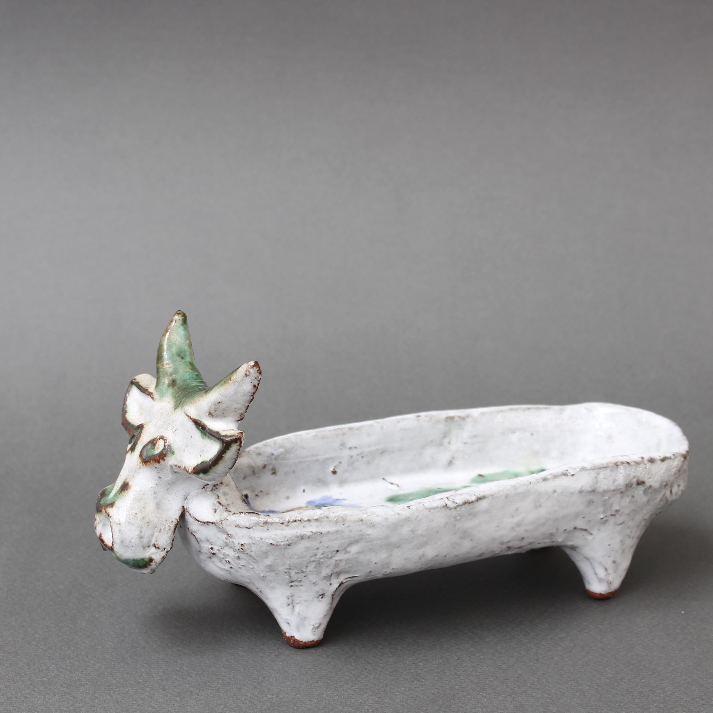 Dipinto a mano Bide-Poche di mucca francese di metà secolo di Albert Thiry (circa 1960) in vendita