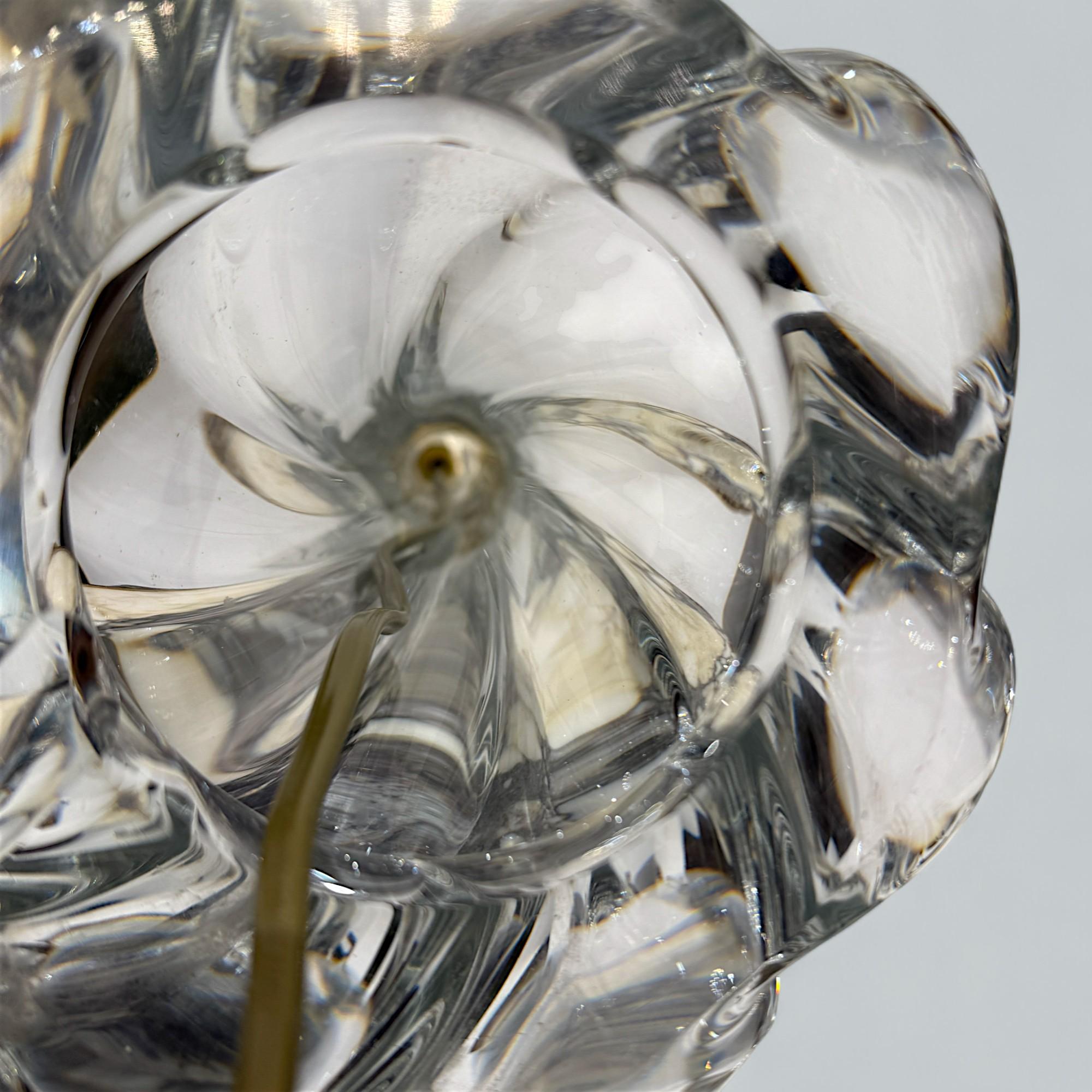 Mid-Century French Crystal Table Lamp from Daum, 20th Century For Sale 2