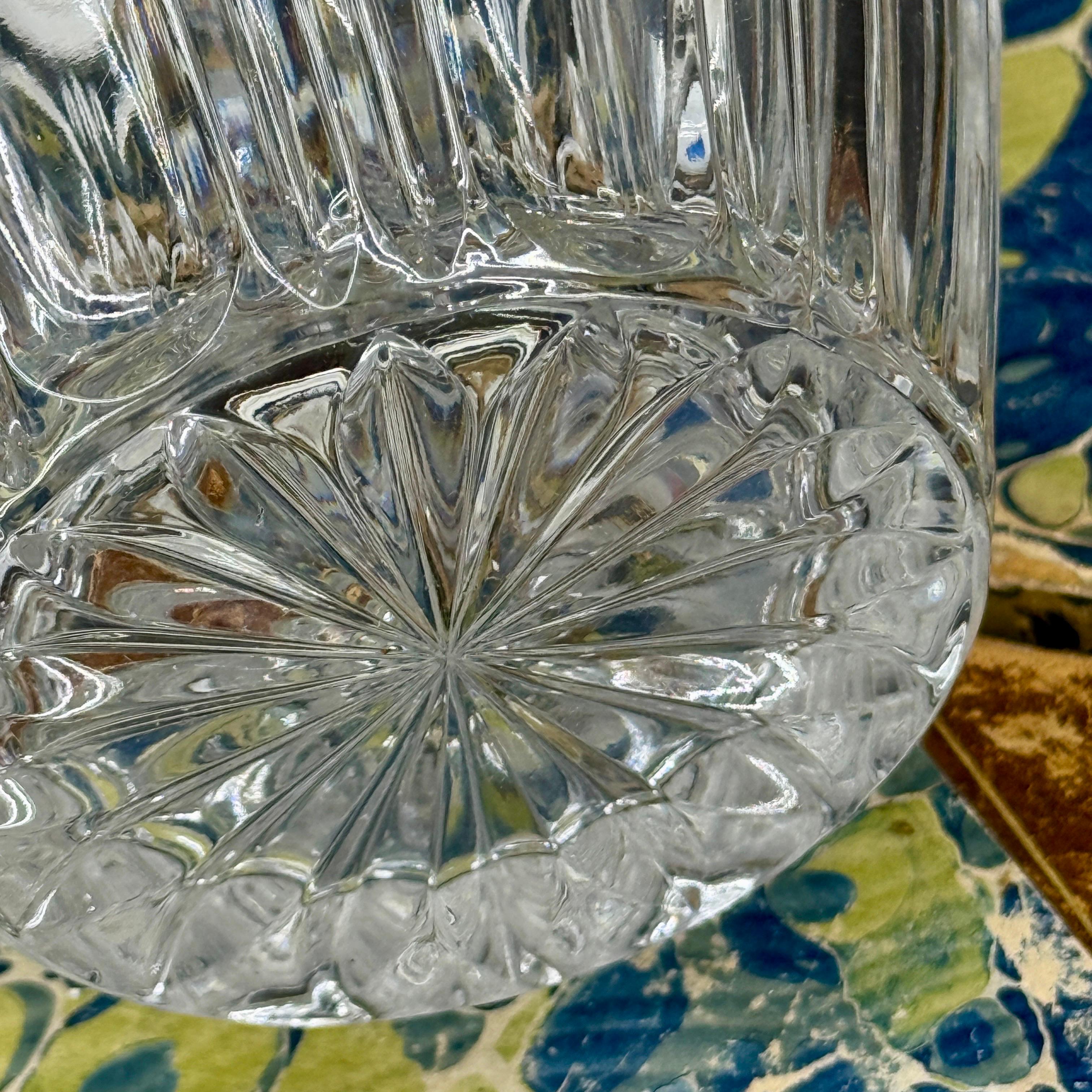 Mid-Century French Cut Crystal Ice Bucket with Handle For Sale 2