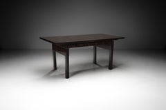 Mid-Century French Dark Wood Dining Table, France ca 1950s